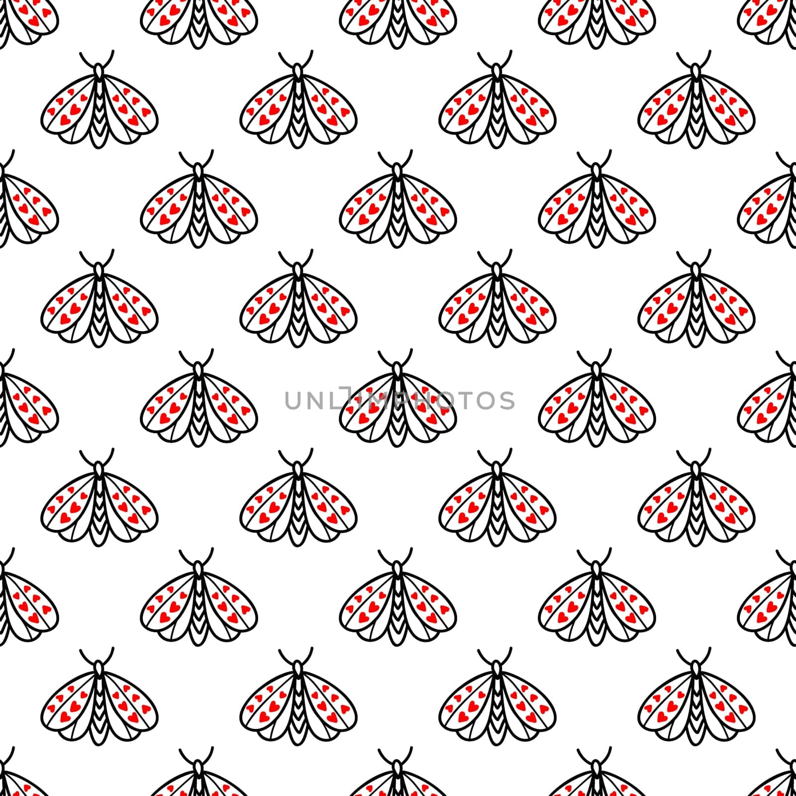 Seamless background with butterflies and moths illustration
