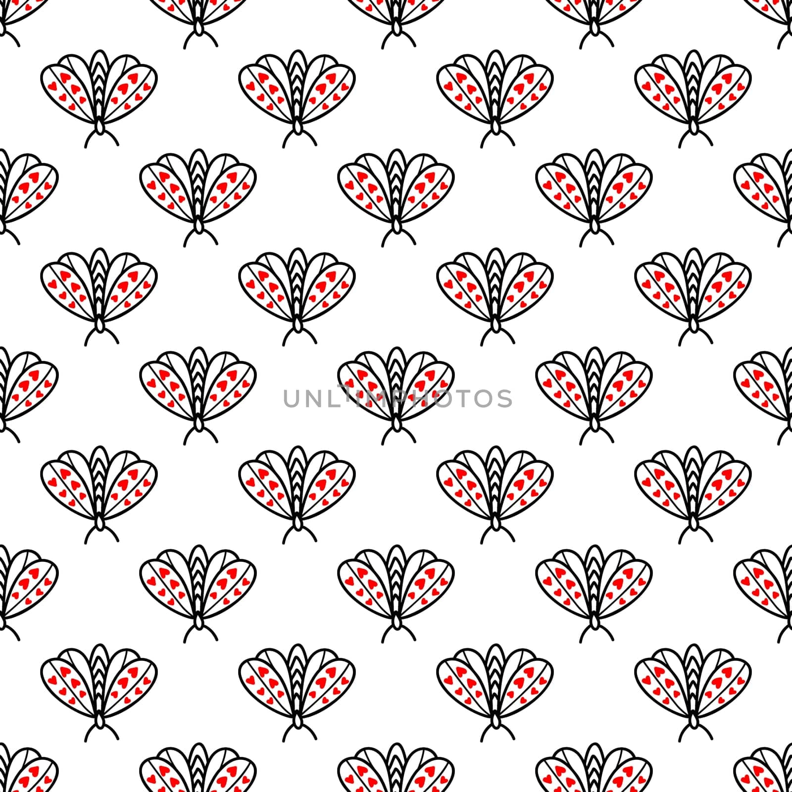 Seamless background with butterflies and moths illustration
