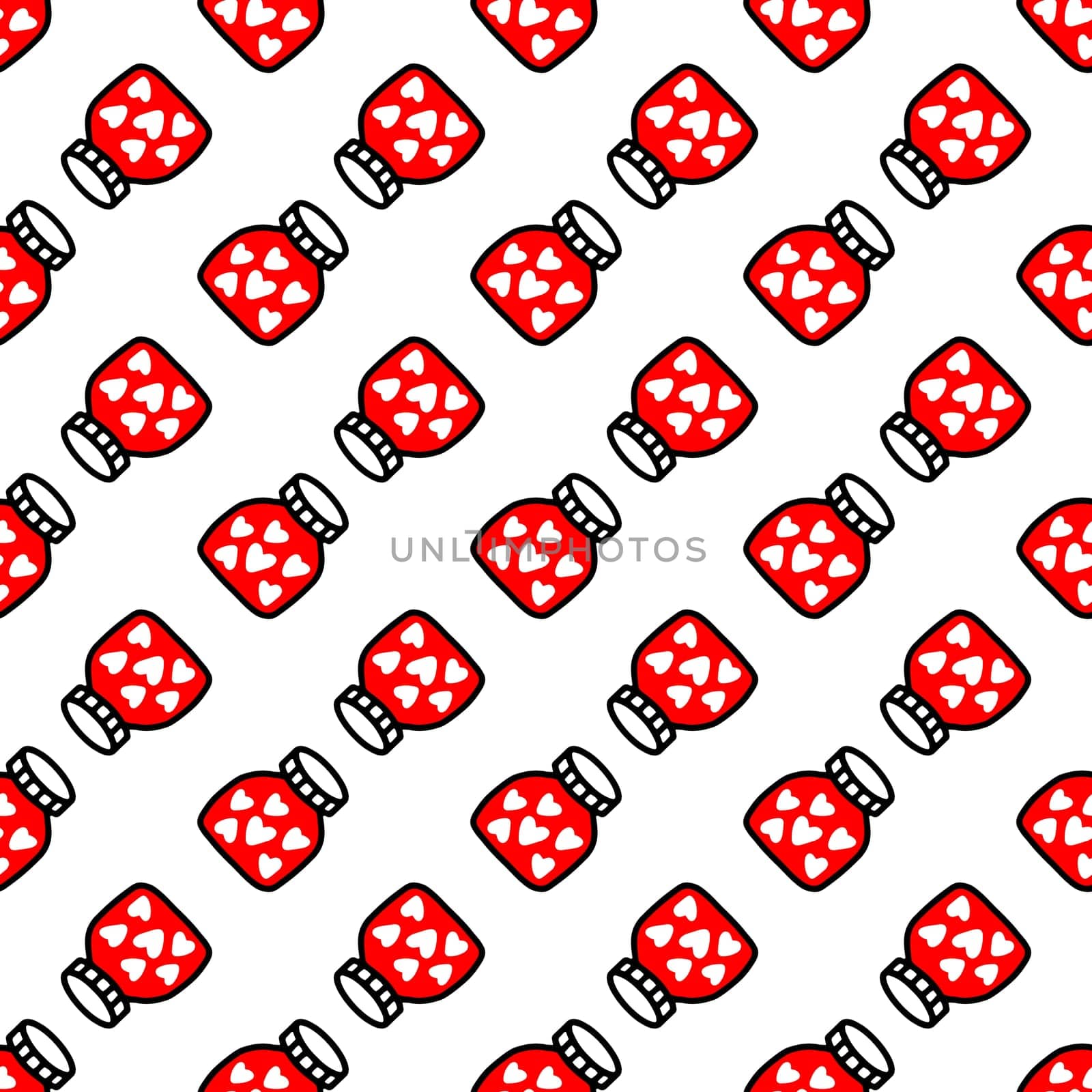 Seamless pattern of Jars with heart. Pattern for Valentines day