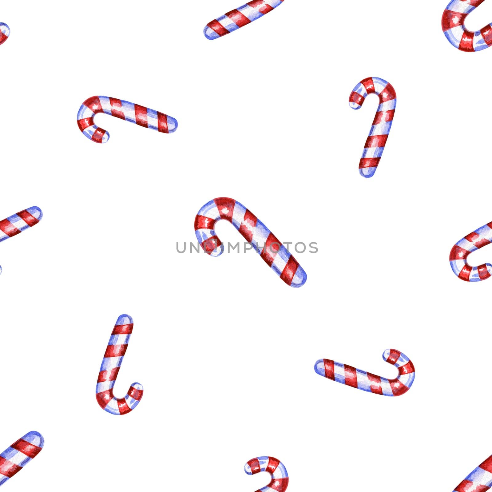 Christmas seamless pattern with cane lollipop.