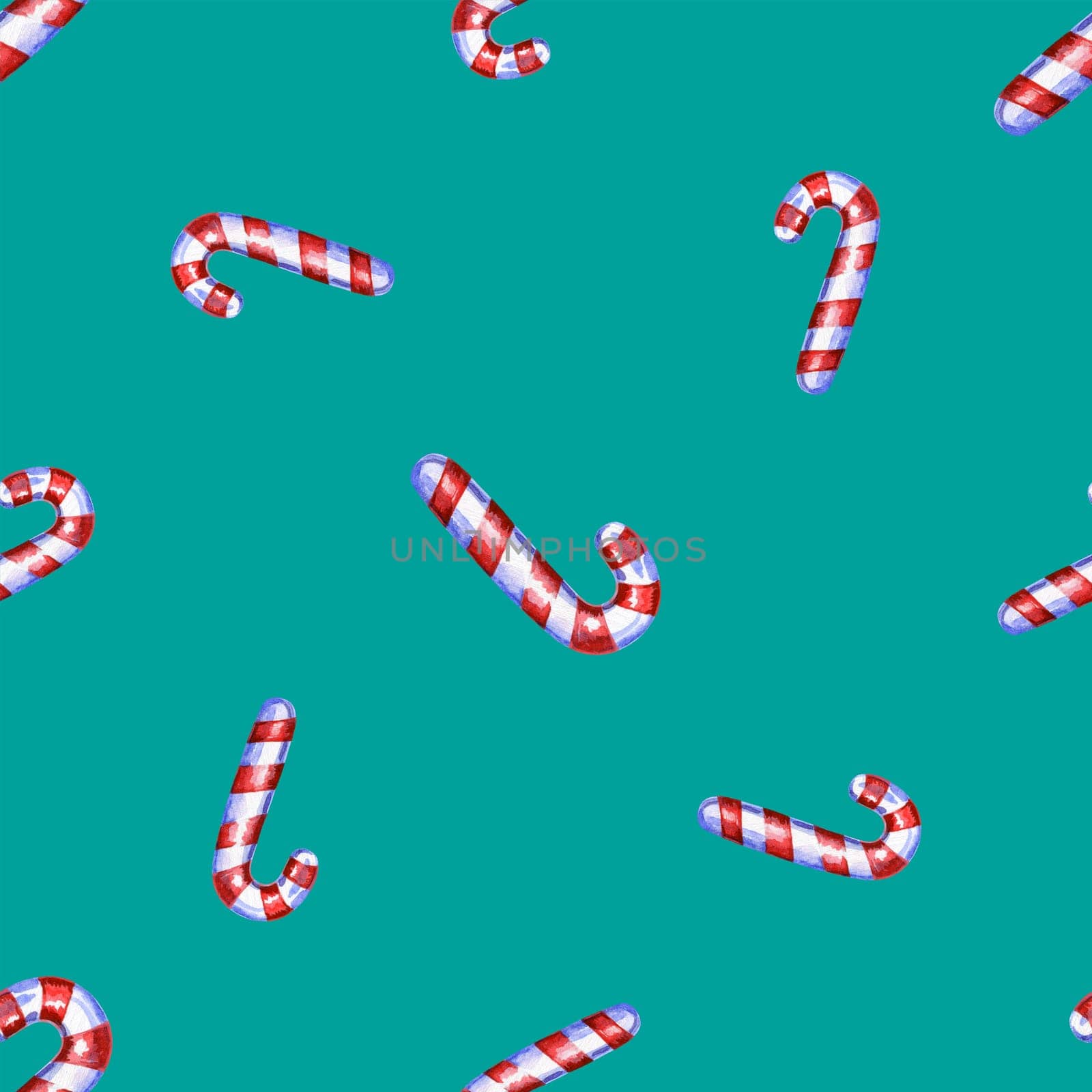 Christmas seamless pattern with cane lollipop.