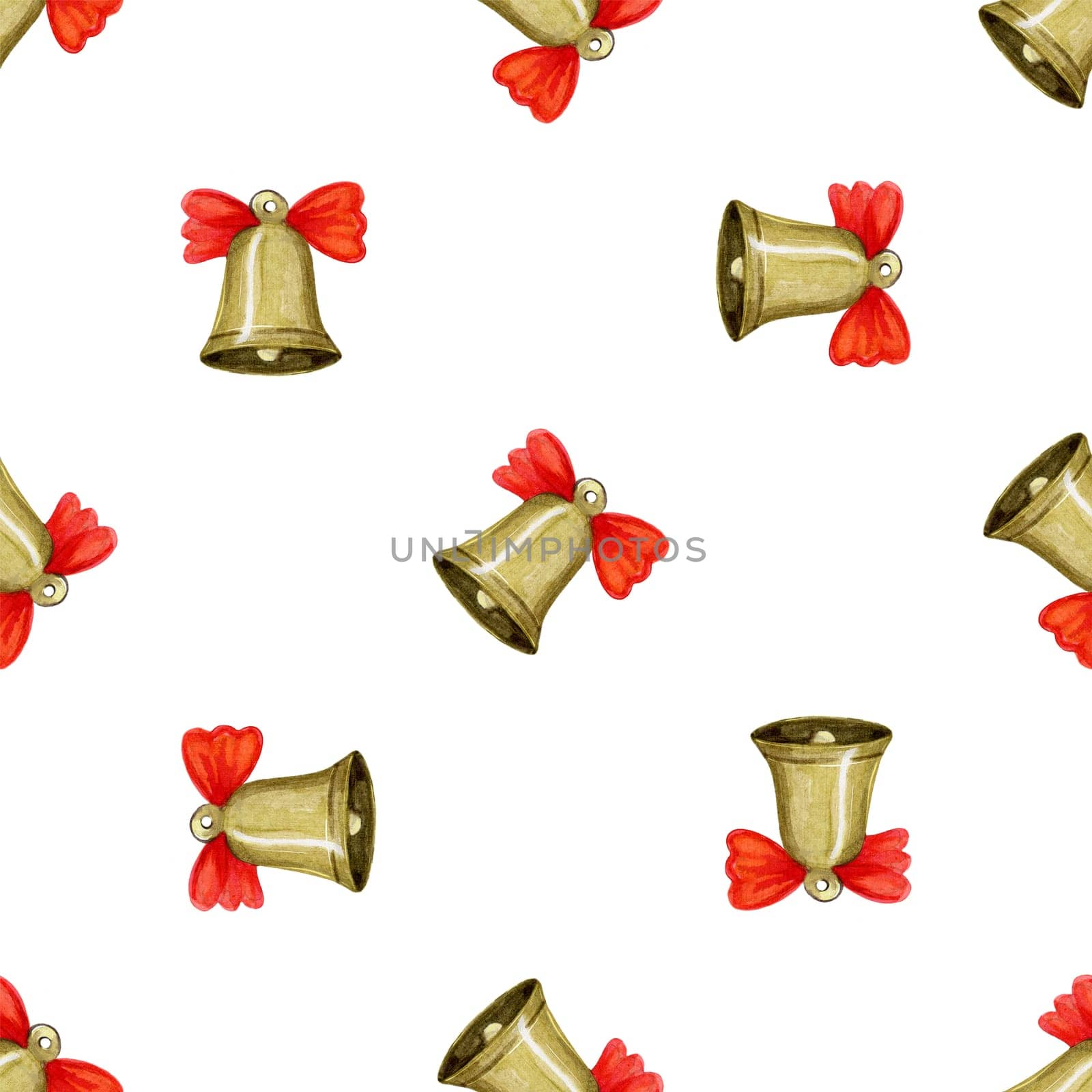 Seamless pattern with Christmas bell.