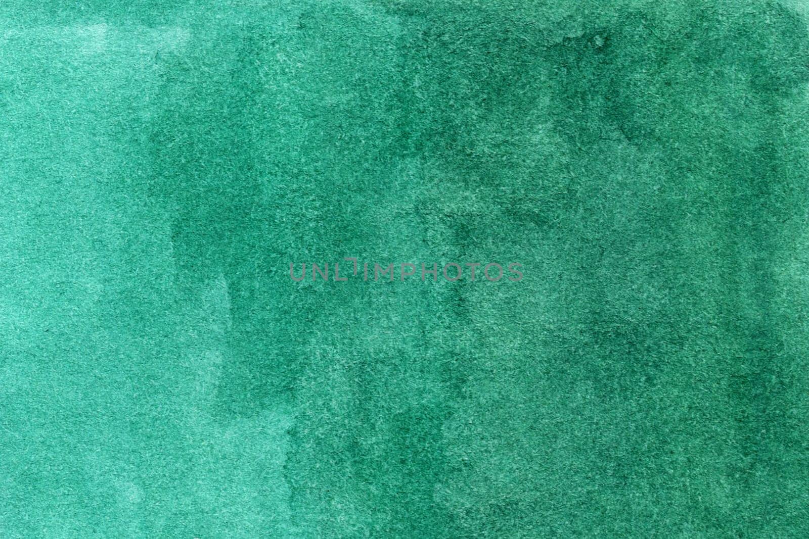 Watercolor green background with brush strokes, dots, spots. Hand-drawn illustration