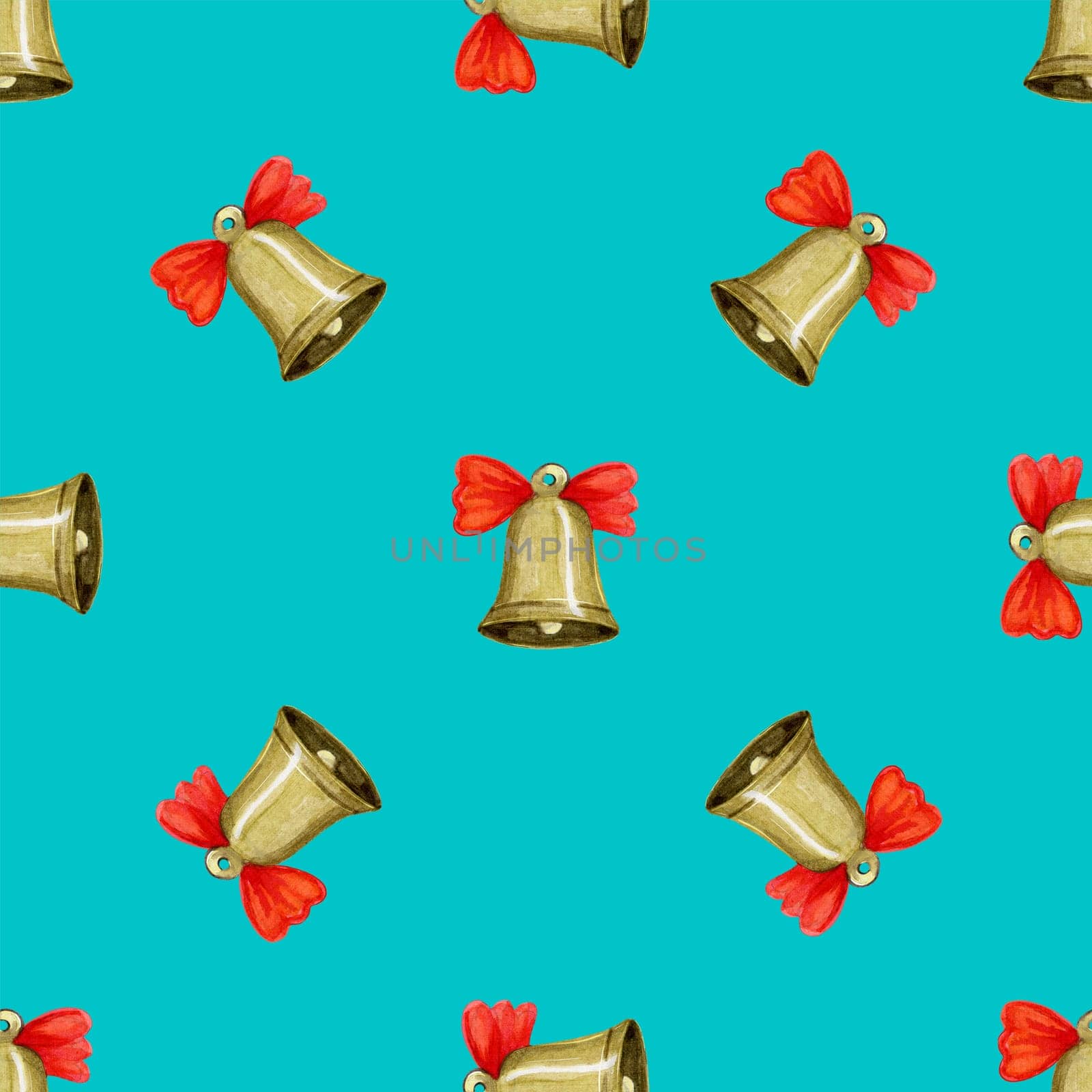 Seamless pattern with Christmas bell. Christmas pattern