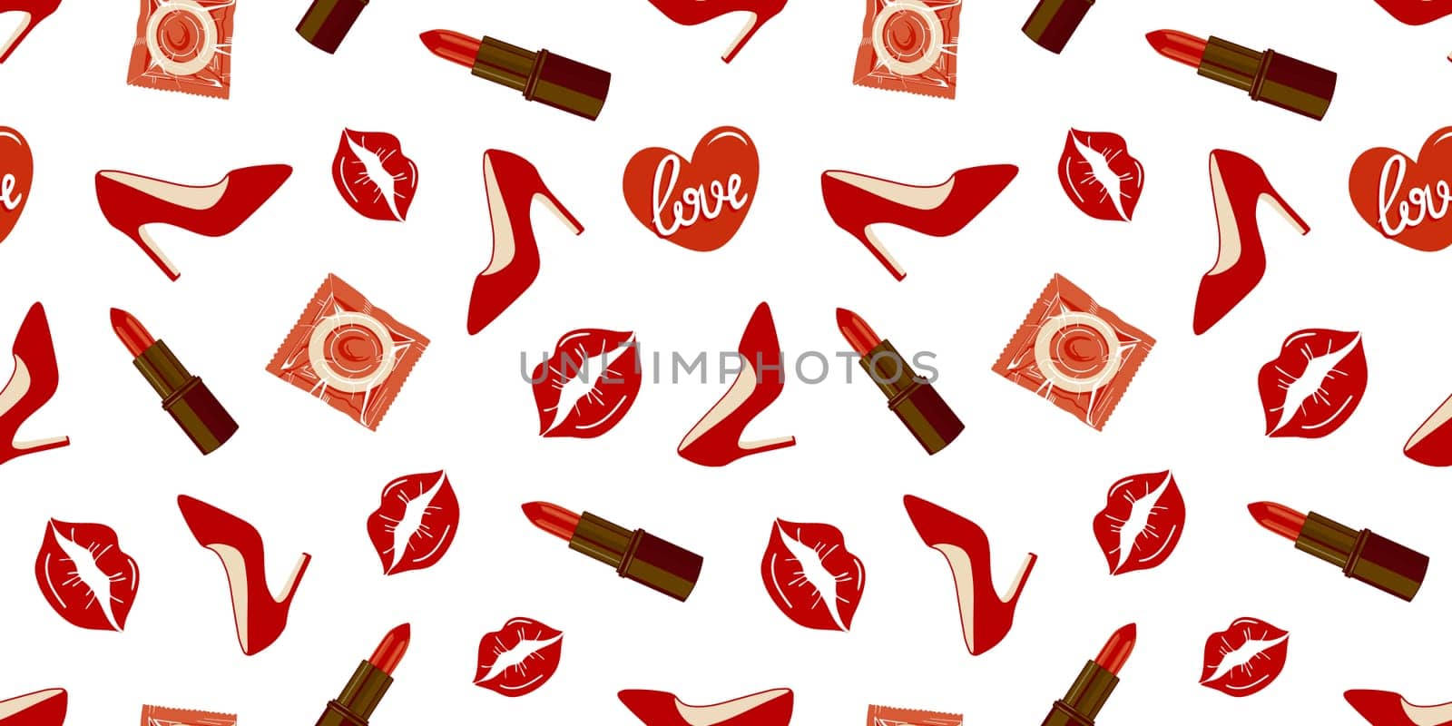 seamless background with Adult sex toys.Vector illustration. Valentines day design