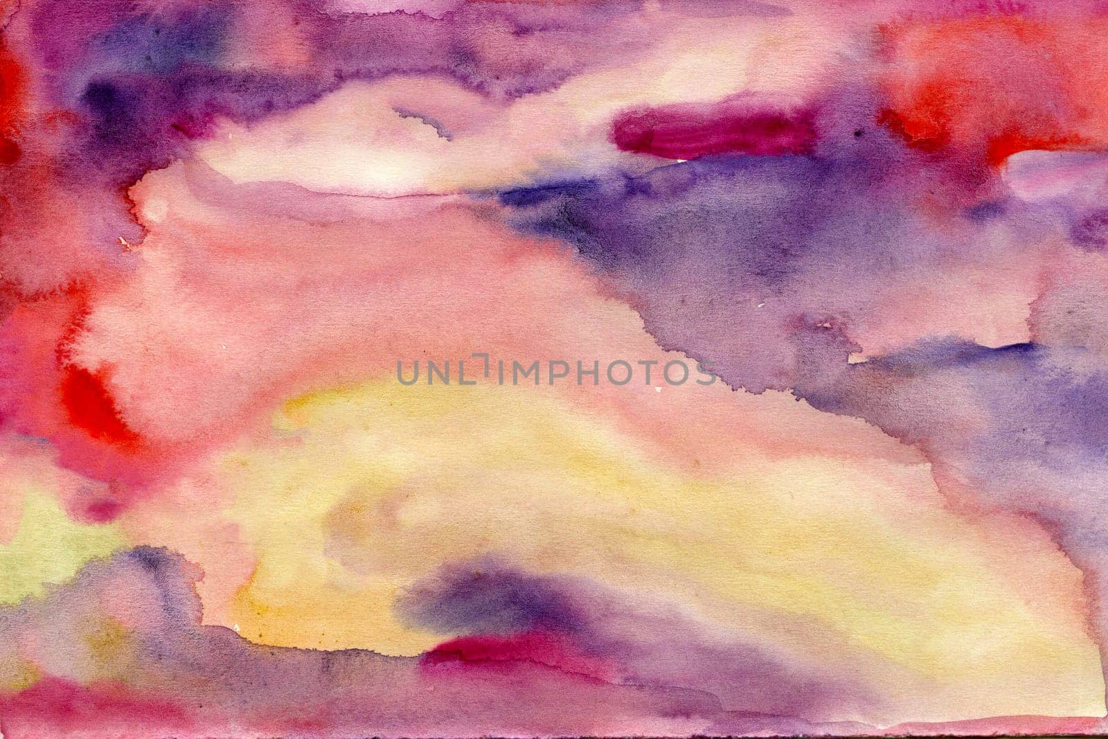 Yellow-pink purple watercolor paper background texture