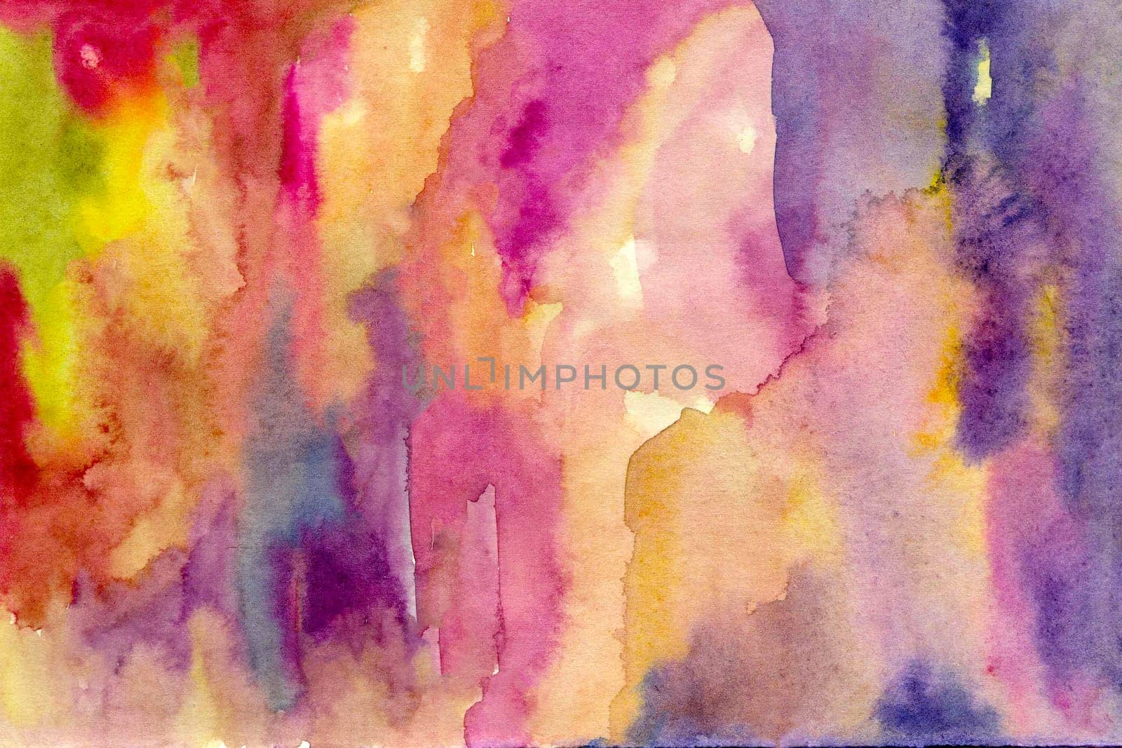 Yellow-pink purple watercolor paper background texture