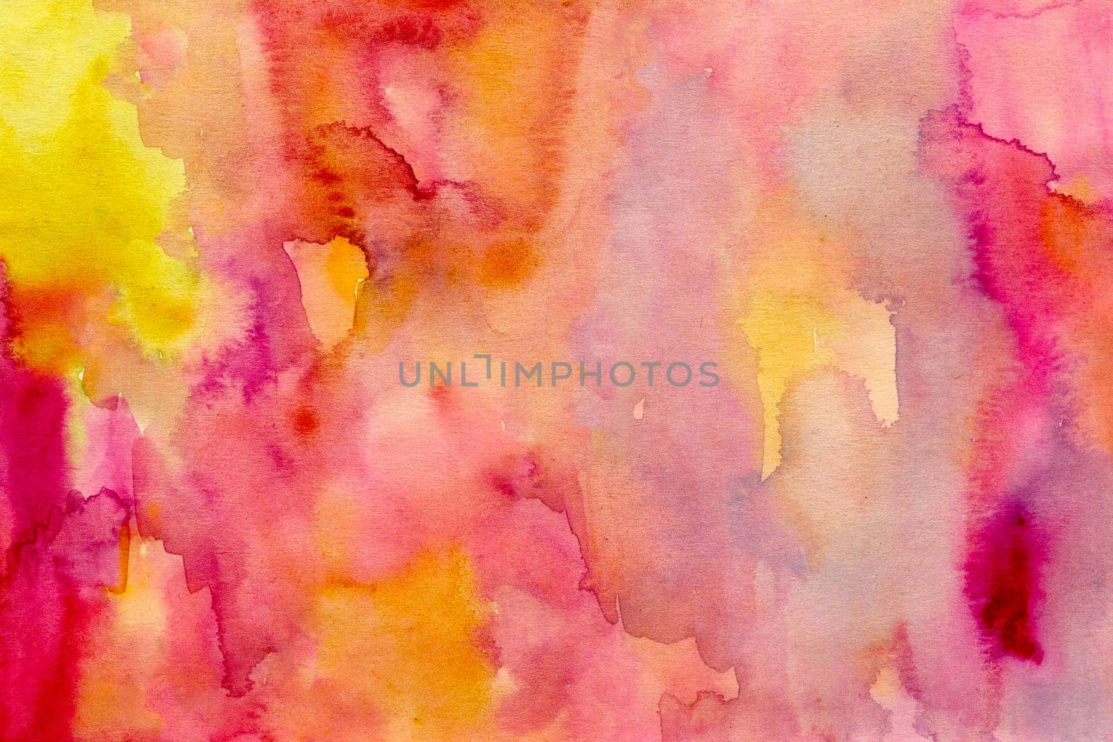 Pink-Yellow watercolor paper background texture