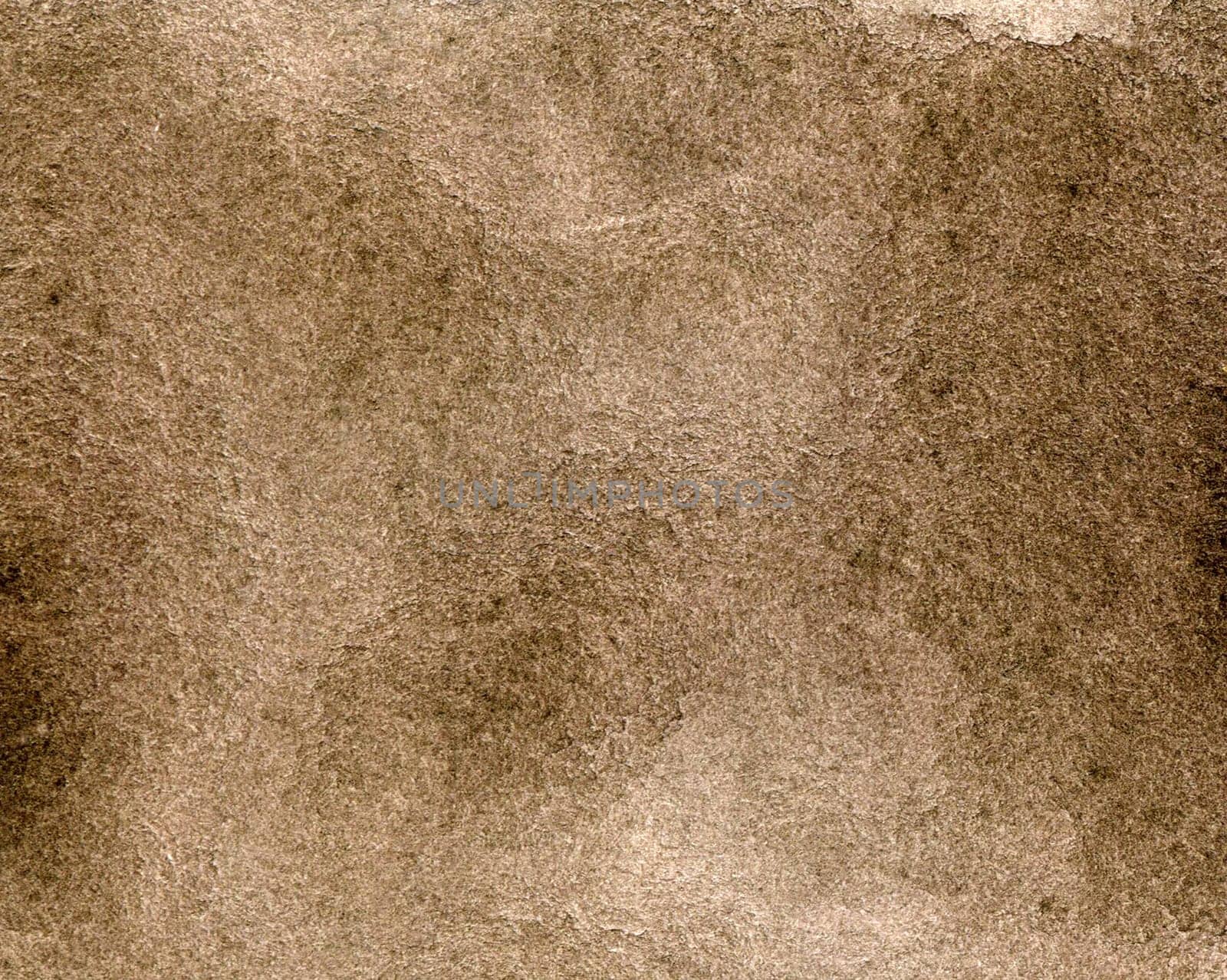 Watercolor vintage grange brown background with spots and streaks. Hand-drawn illustration