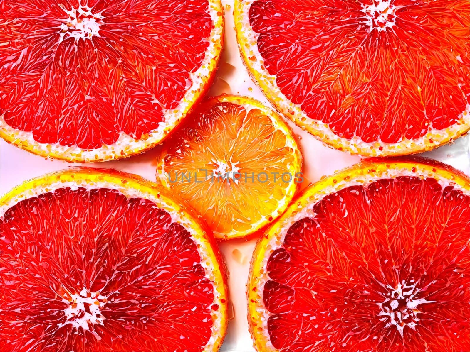 Grapefruit segmented and sprinkled with a pinch of sugar served on a transparent glass plate. Food isolated on transparent background.