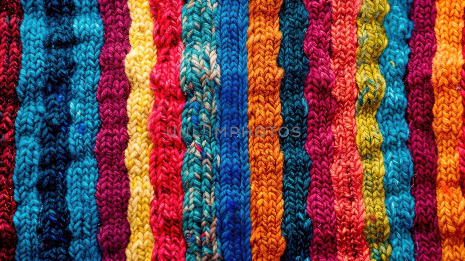 Colorful woolen background with stripes