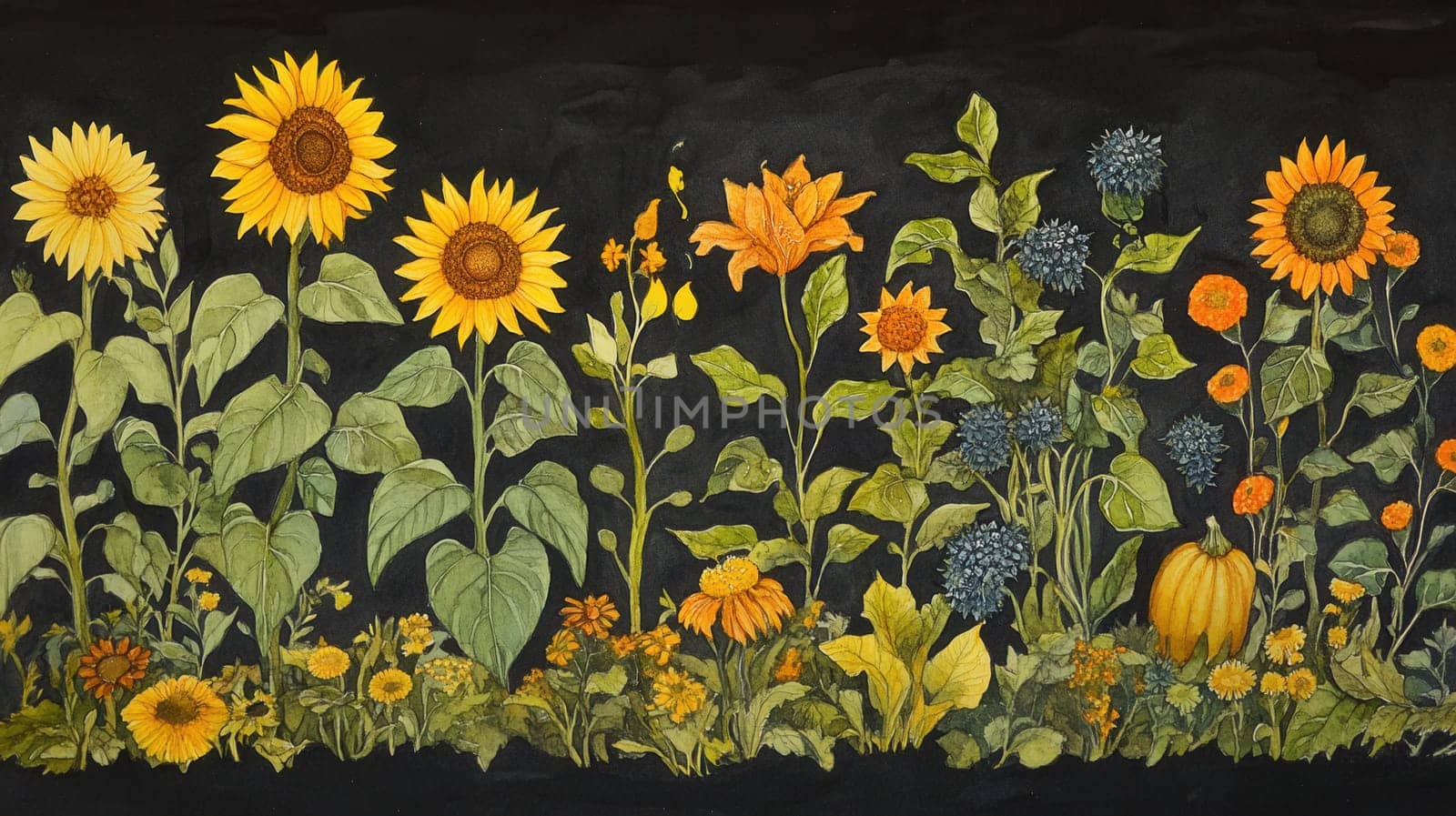 Detailed botanical drawing of vegetable harvest