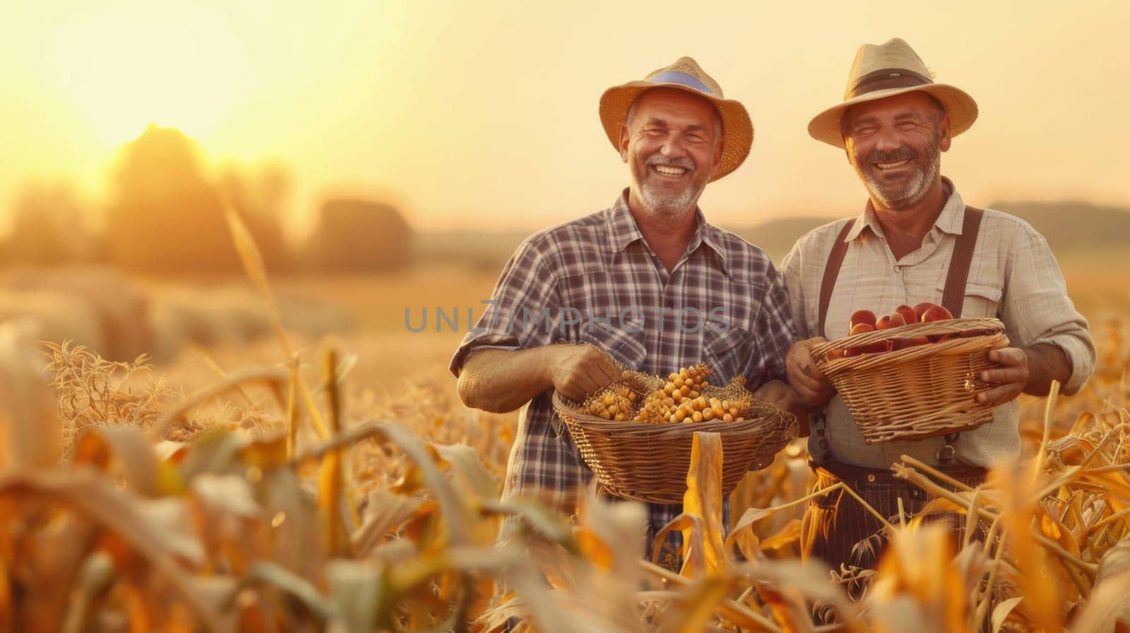 Farm Workers Portrait on the wheat field