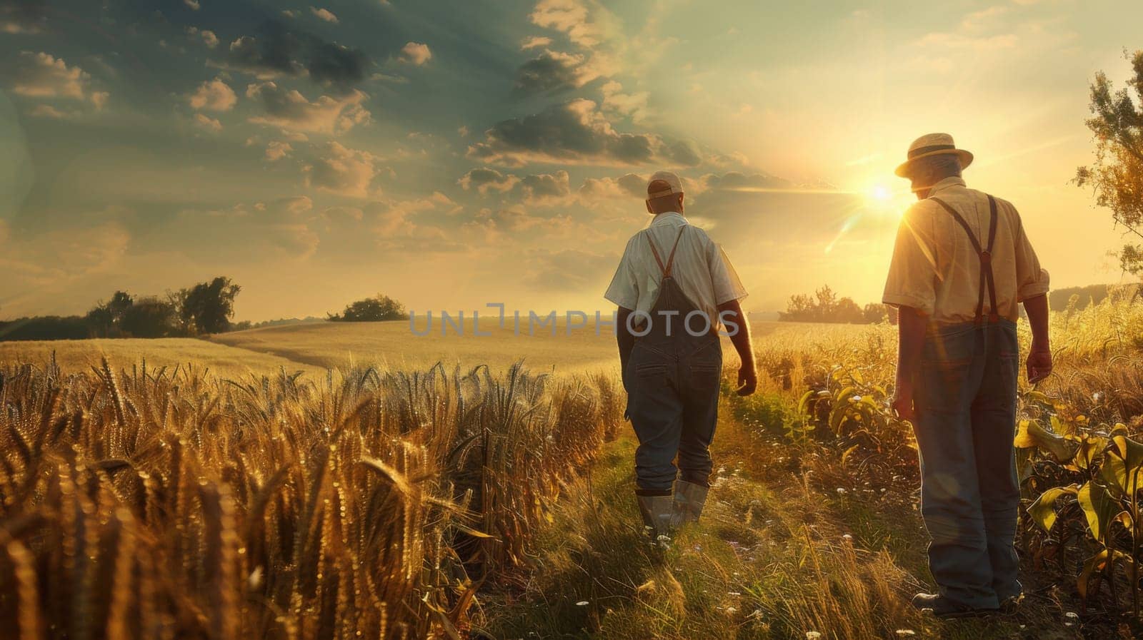 Farm Workers Portrait on the wheat field