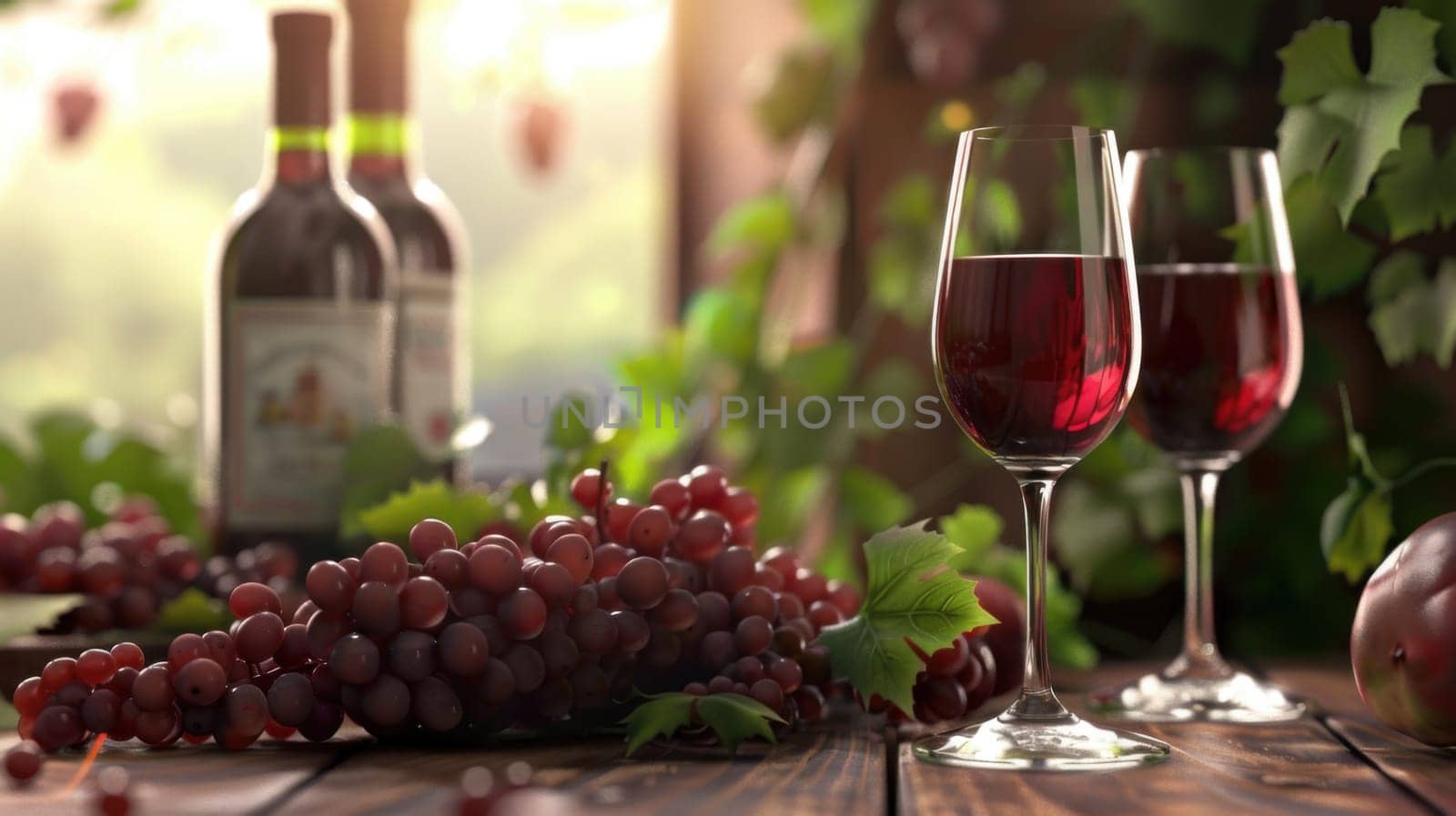 Wine and Harvest Festival Background with grapes