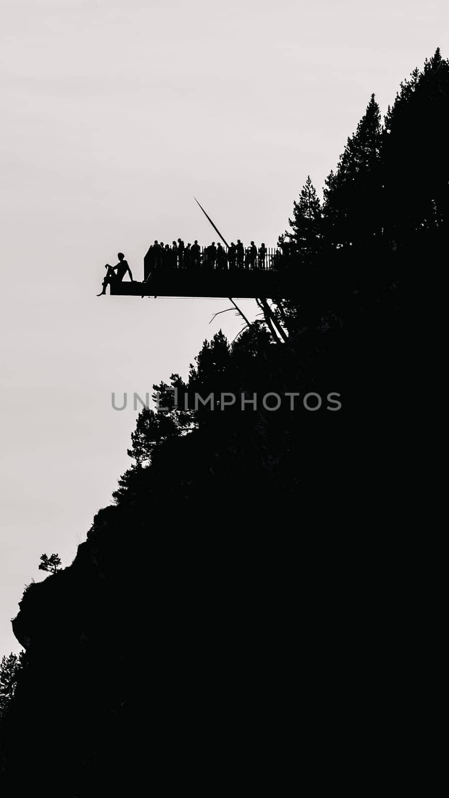 Silhouette of the Mirador del Quer in the parish of Canillo in Andorra. by martinscphoto