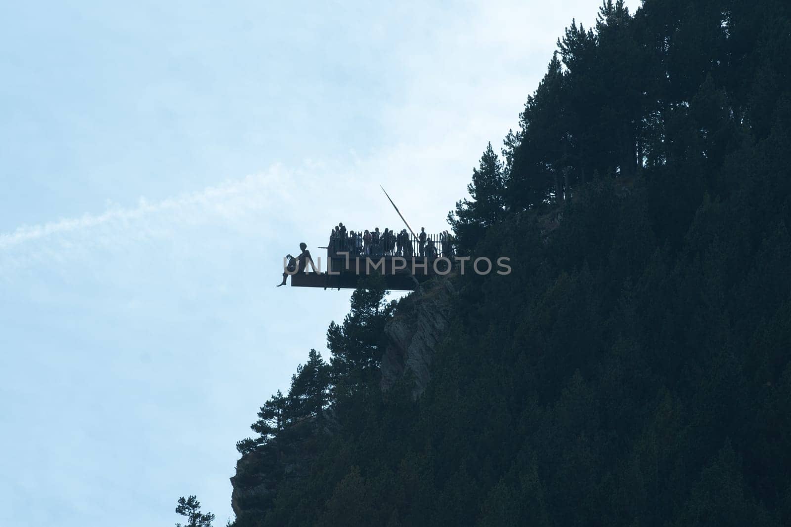 Silhouette of the Mirador del Quer in the parish of Canillo in Andorra. by martinscphoto