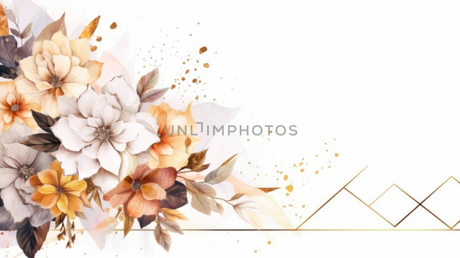 Watercolor abstract design for background of wedding or buzzy social media banner generative AI