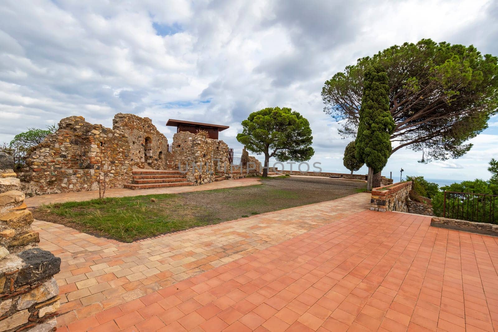 Castle ruins at Castelmola, Sicily, Italy