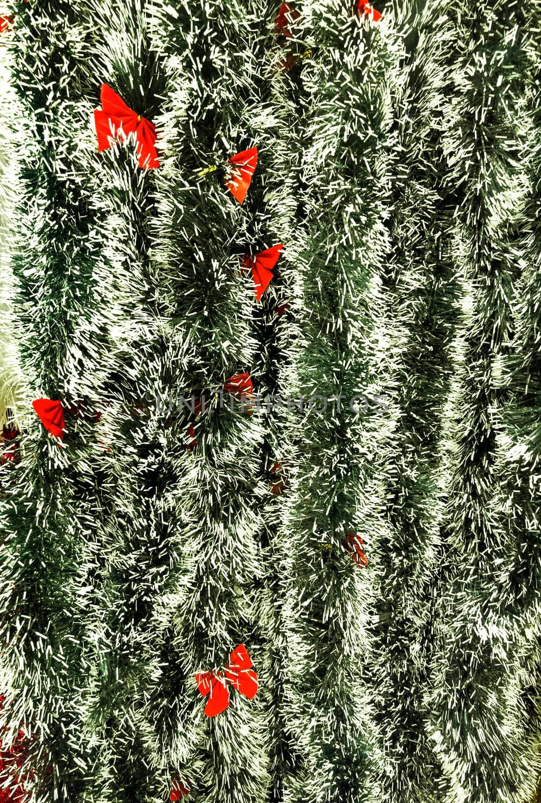 Festive background in a variety of different garlands