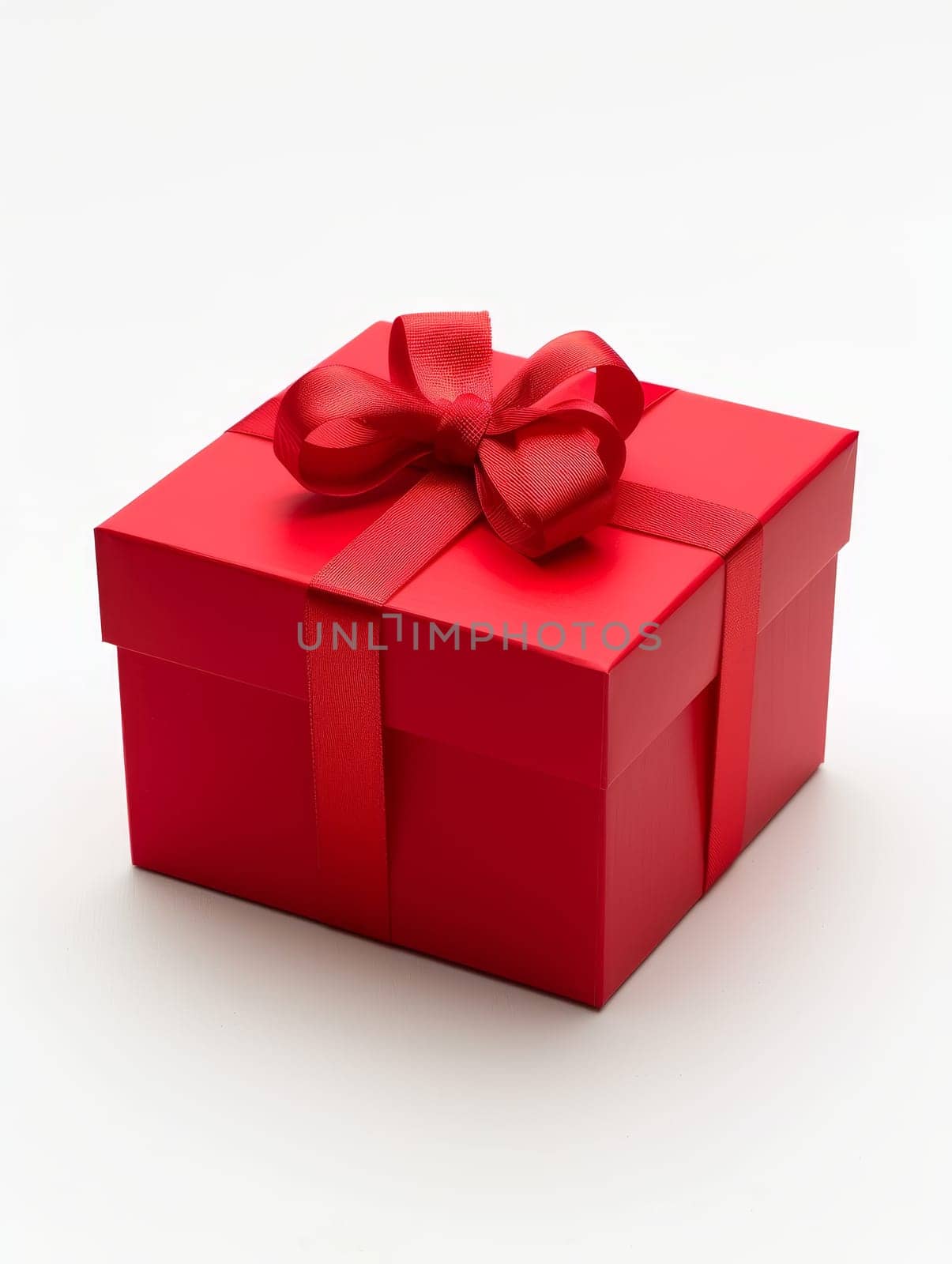 The classic combination of a red gift box with white ribbons offers a timeless appeal, suggesting a gift given with care and affection