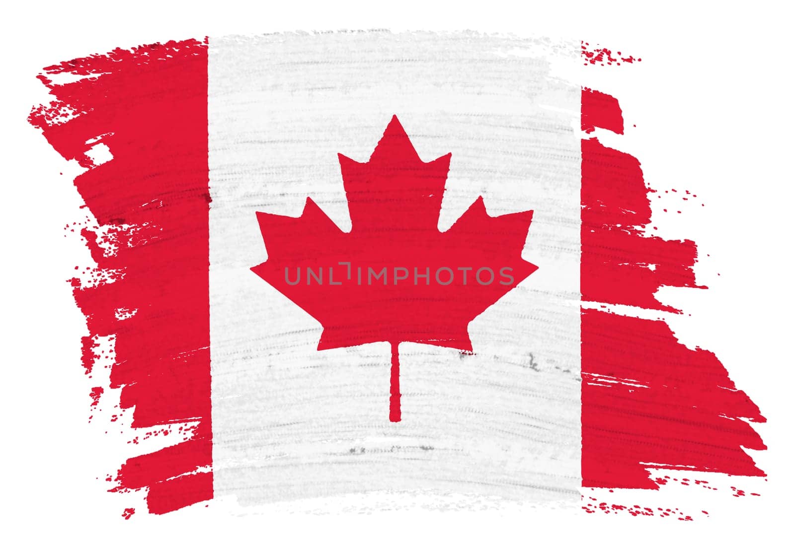 A Canada flag background paint splash brushstroke 3d illustration with clipping path