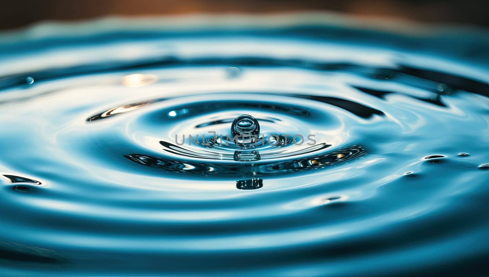 Water drop creating ripples and concentric circles, clean and pure water