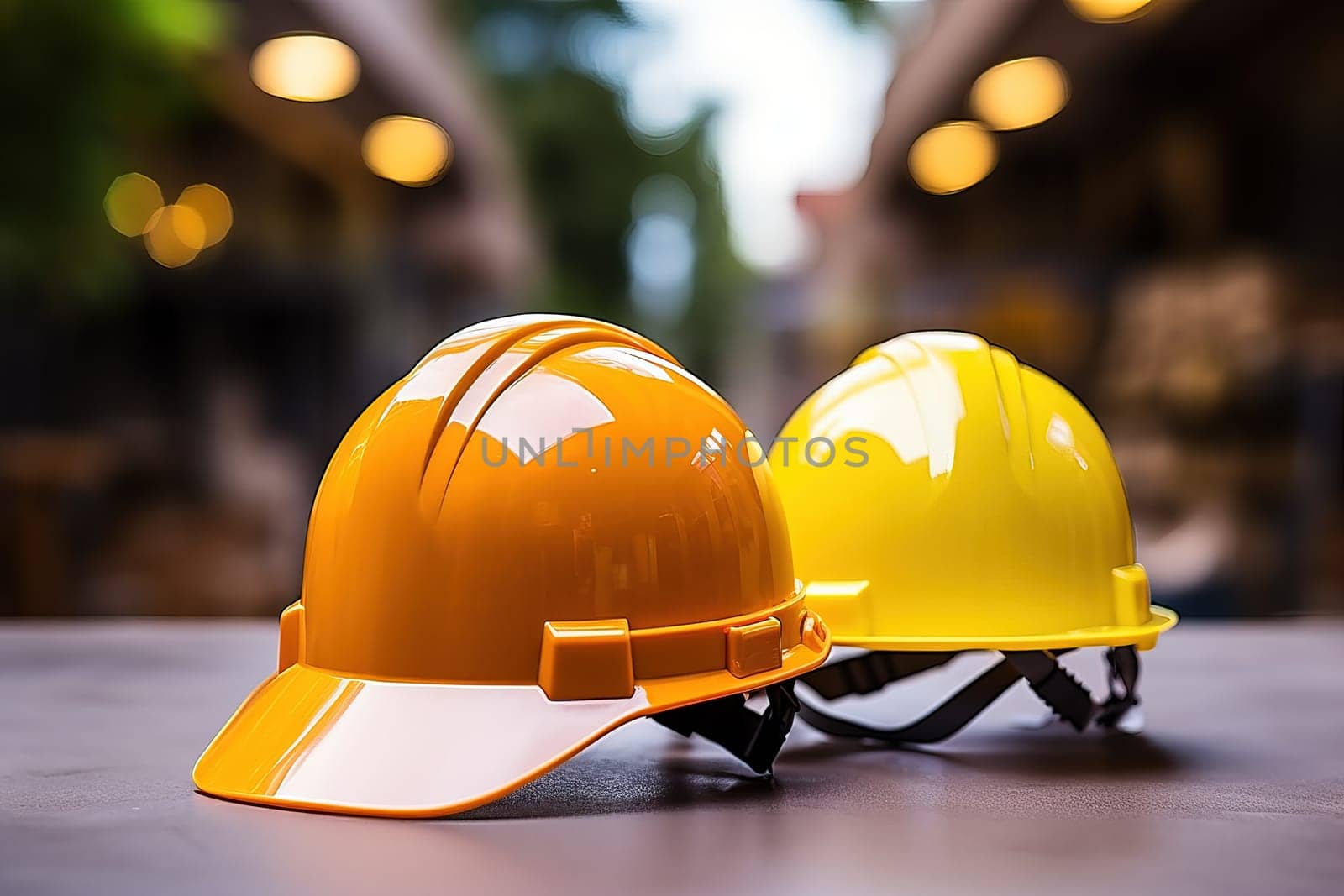 Yellow Hard Hats, Construction Safety Equipment, Industrial Workplace