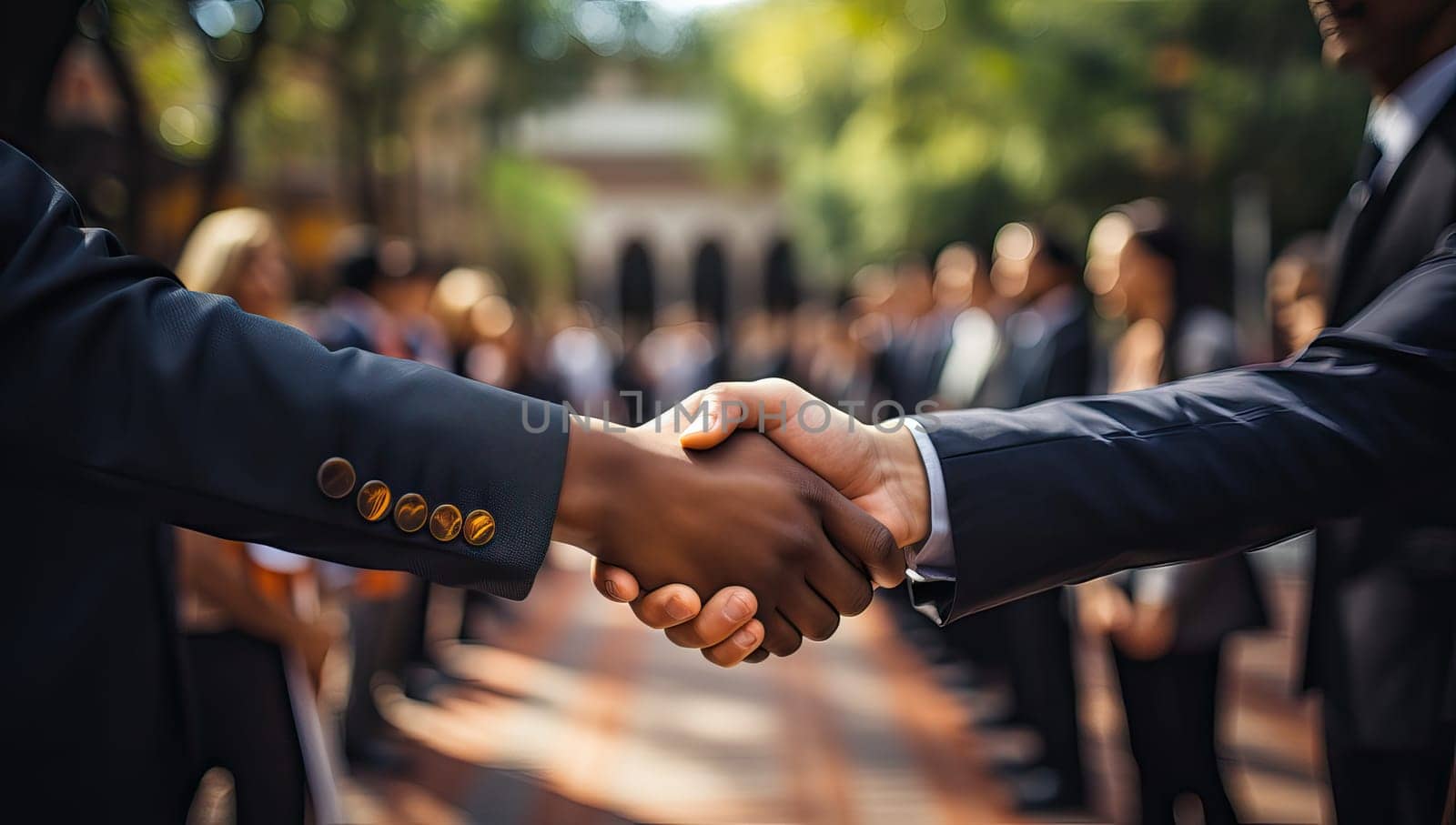 Business Handshake,  Two businessmen shaking hands. Concept of deal, agreement, partnership.