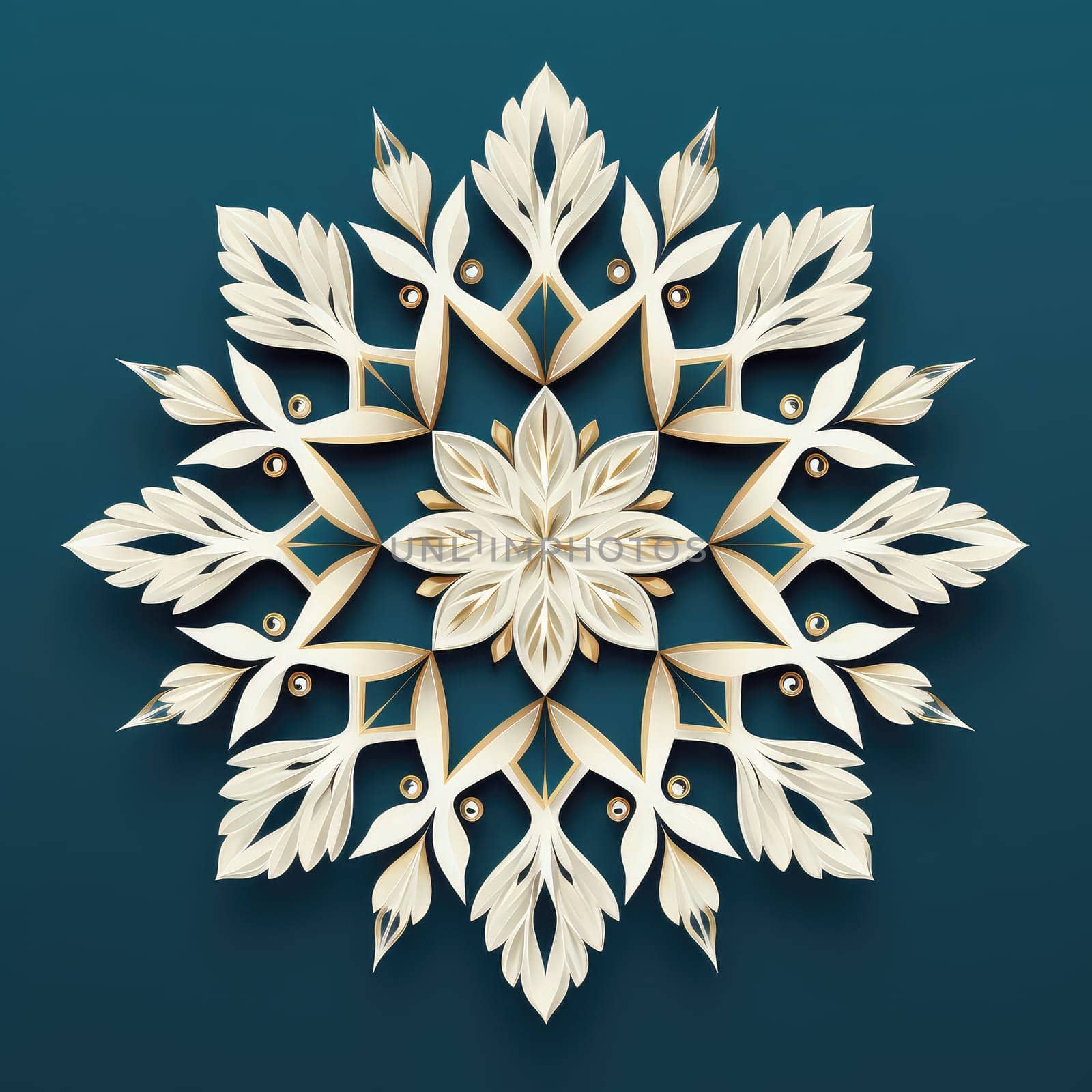 Snowflake. Abstract snowflake in geometric art style. Graphic Design Element. Template for sticker, poster, t-shirt print, etc.