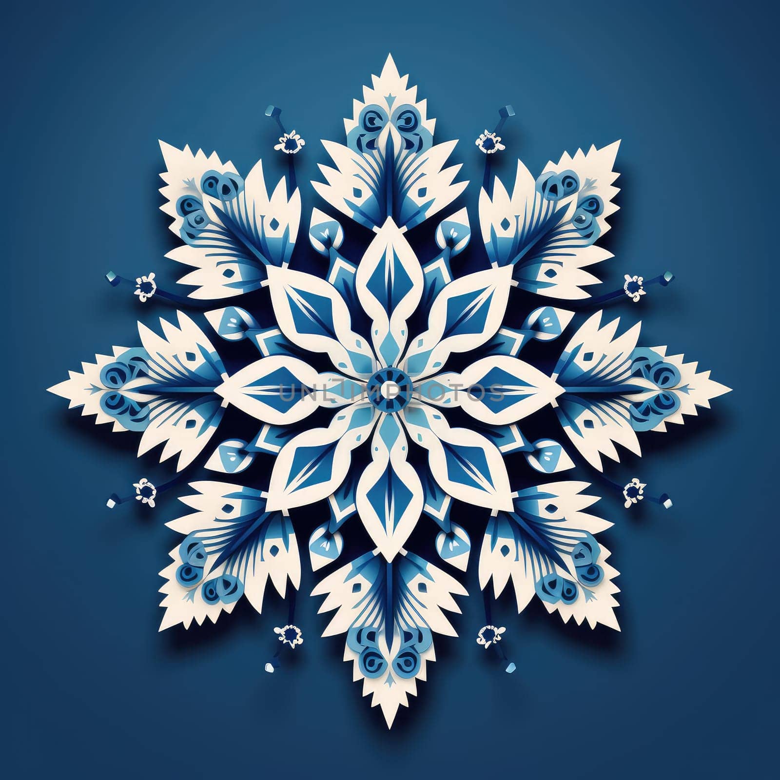 Snowflake. Abstract snowflake in geometric art style. Graphic Design Element. Template for sticker, poster, t-shirt print, etc.