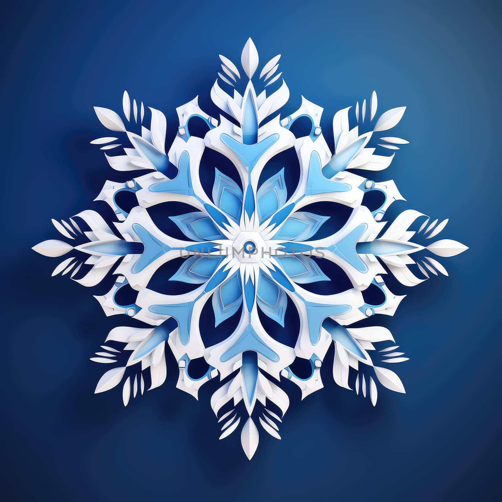 Snowflake. Abstract snowflake in geometric art style. Graphic Design Element. Template for sticker, poster, t-shirt print, etc.