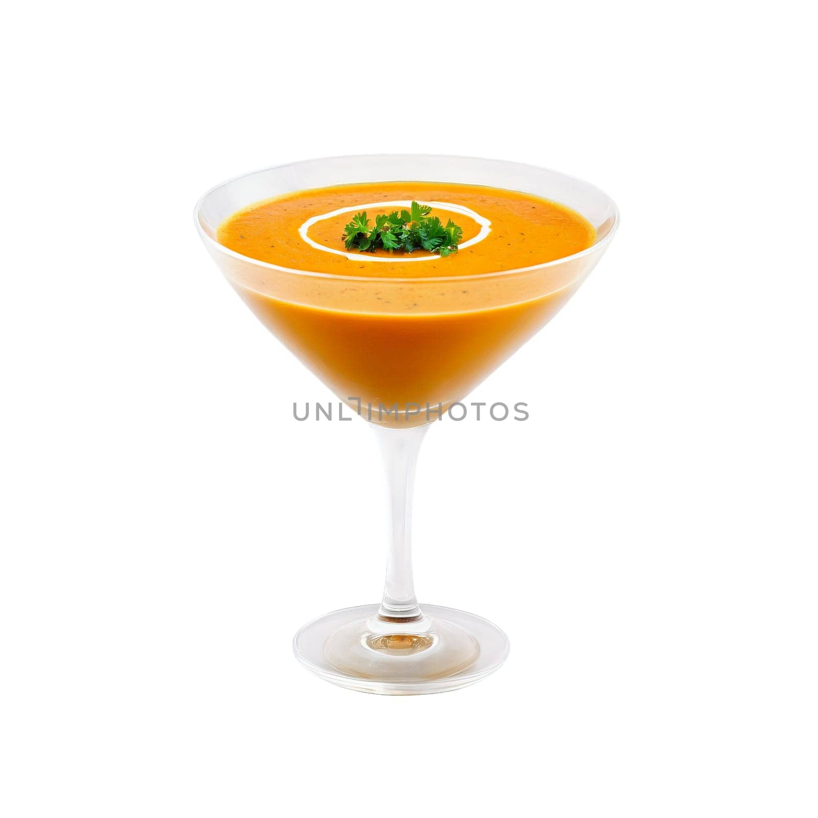 Roasted red pepper and sweet potato soup with smoked paprika a smooth blend of roasted. Food isolated on transparent background