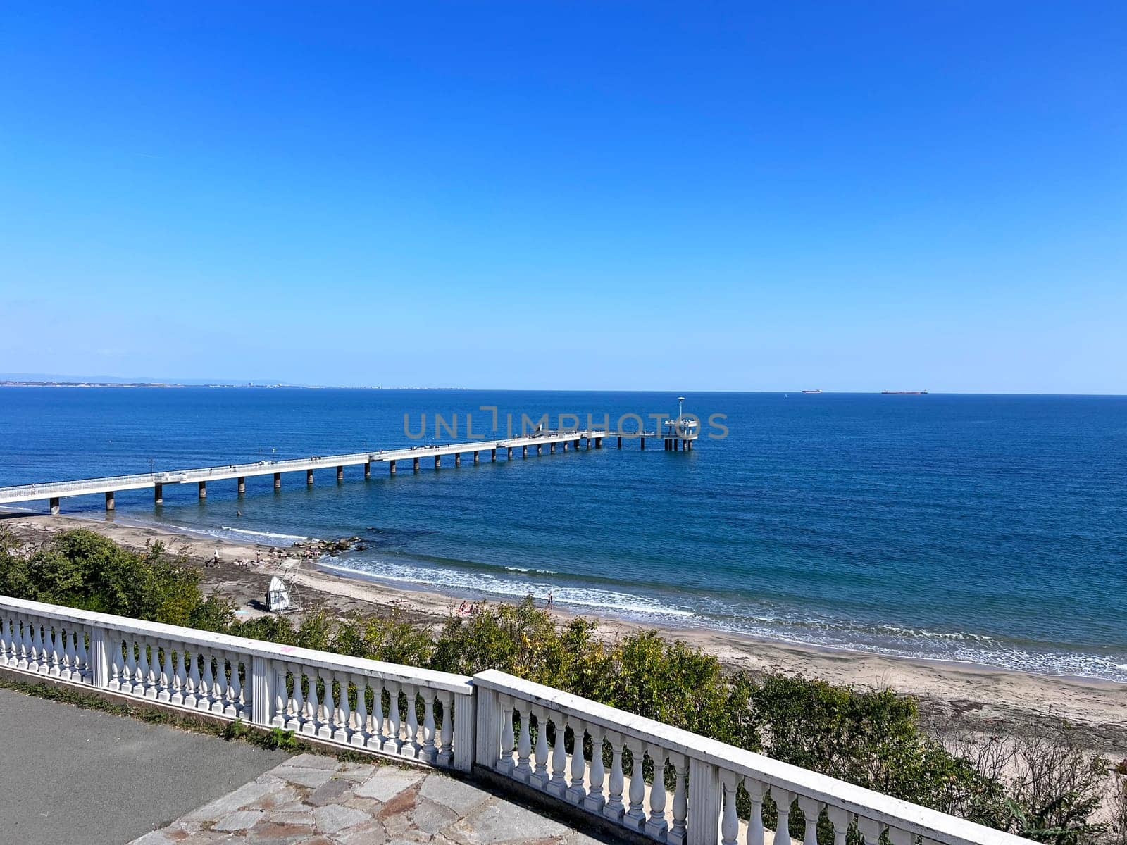 Aerial view of the pier of Burgas in Bulgaria. High quality photo