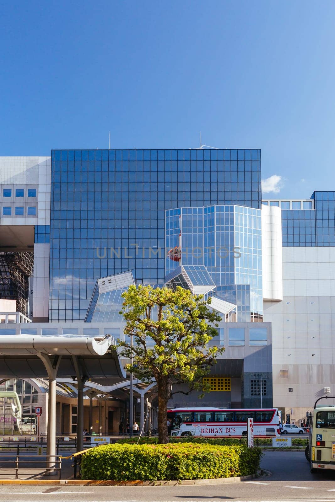 KYOTO, JAPAN - MAY 15, 2019: Kyoto Station building with bus terminal in Kyoto, Japan