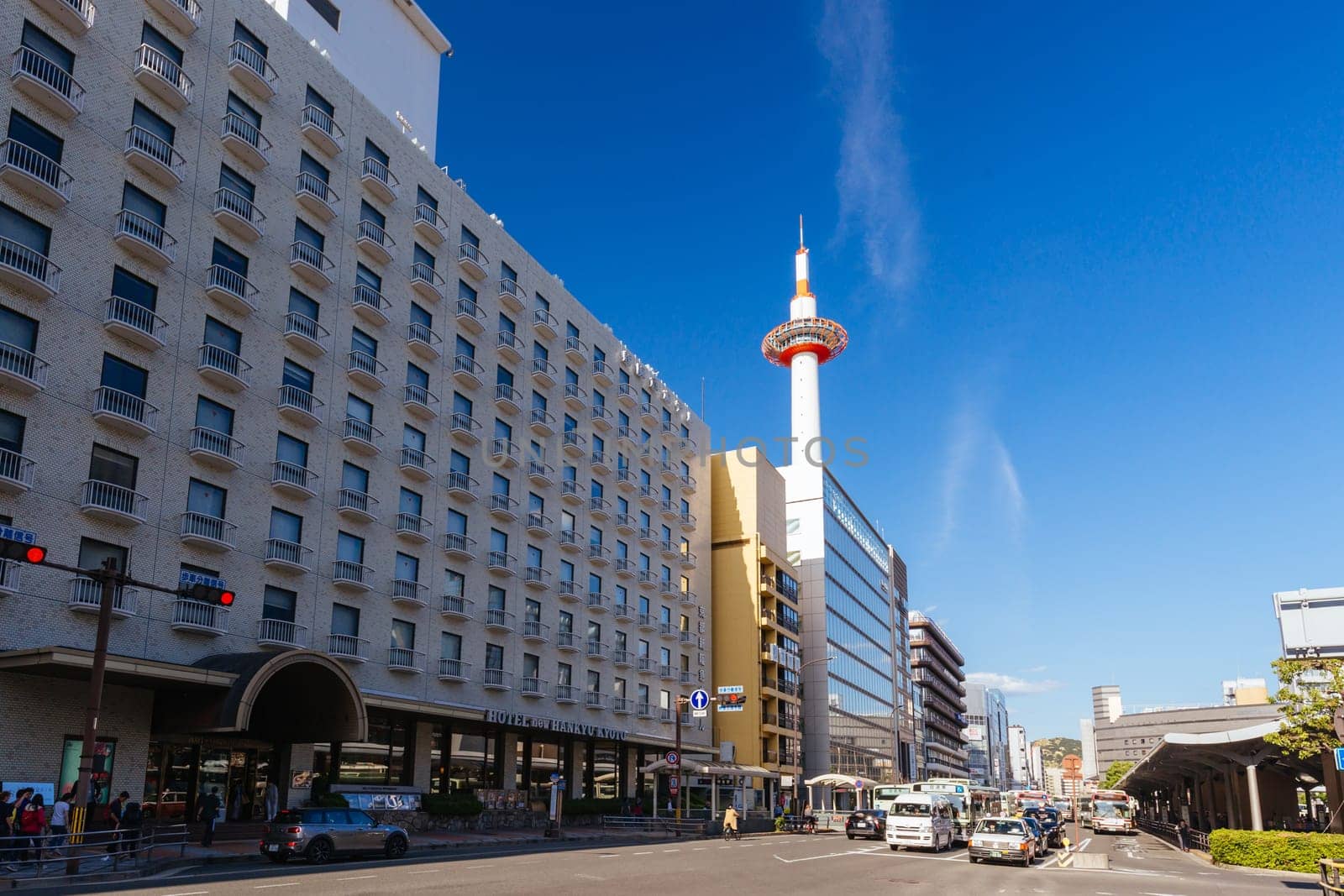 KYOTO, JAPAN - MAY 15, 2019: Kyoto Station building with bus terminal in Kyoto, Japan