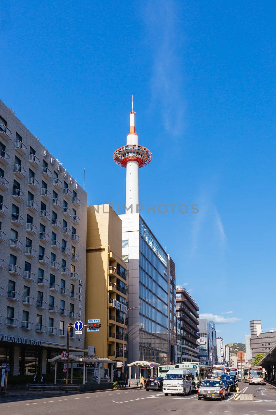 KYOTO, JAPAN - MAY 15, 2019: Kyoto Station building with bus terminal in Kyoto, Japan