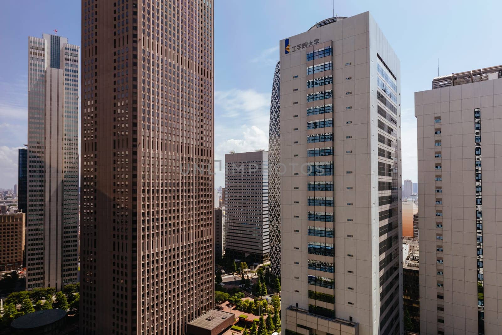 TOKYO, JAPAN - MAY 19 2019: General architecture and skyscrapers during the day in Shinjuku, Tokyo