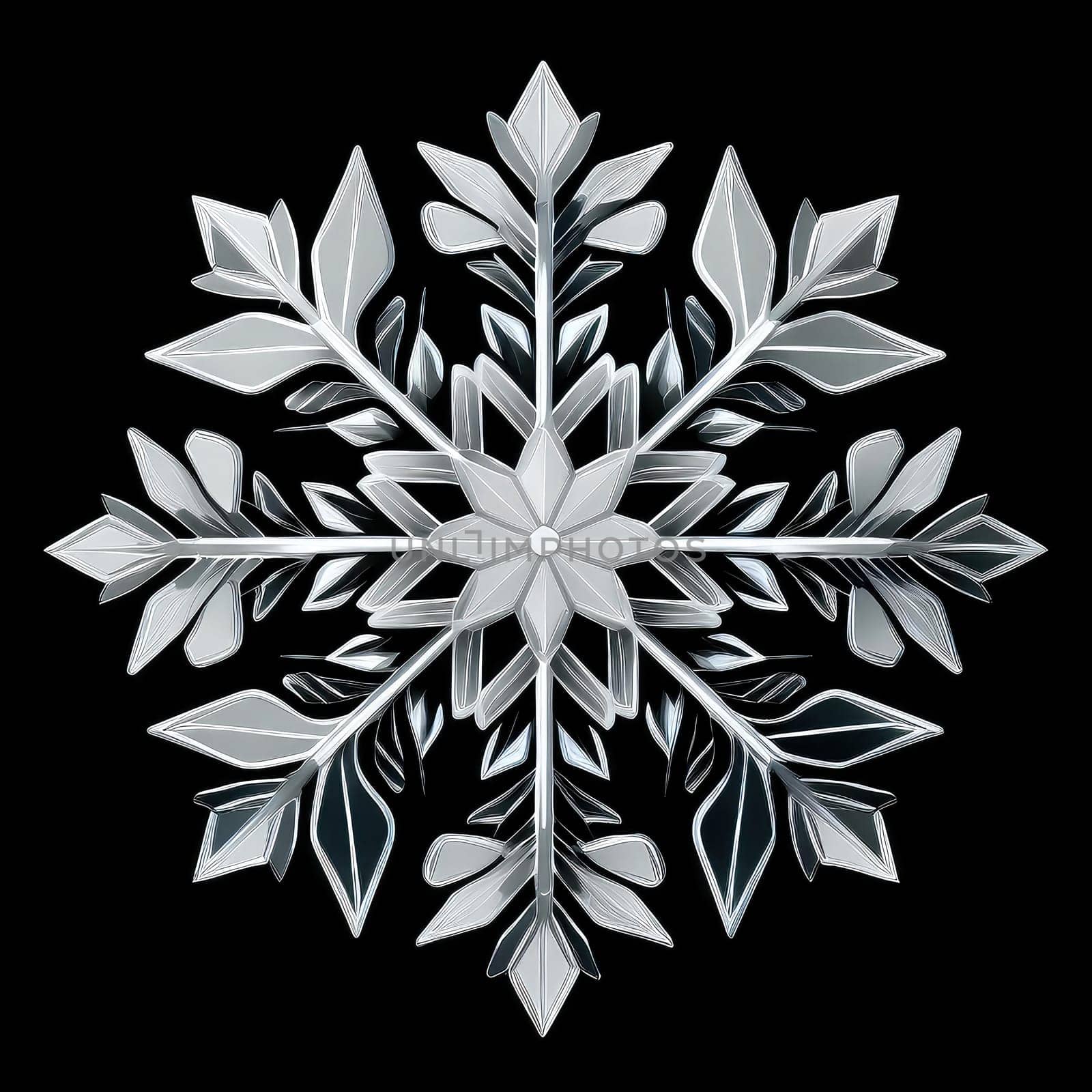 Decorative graphic design element in the form of a snowflake. 