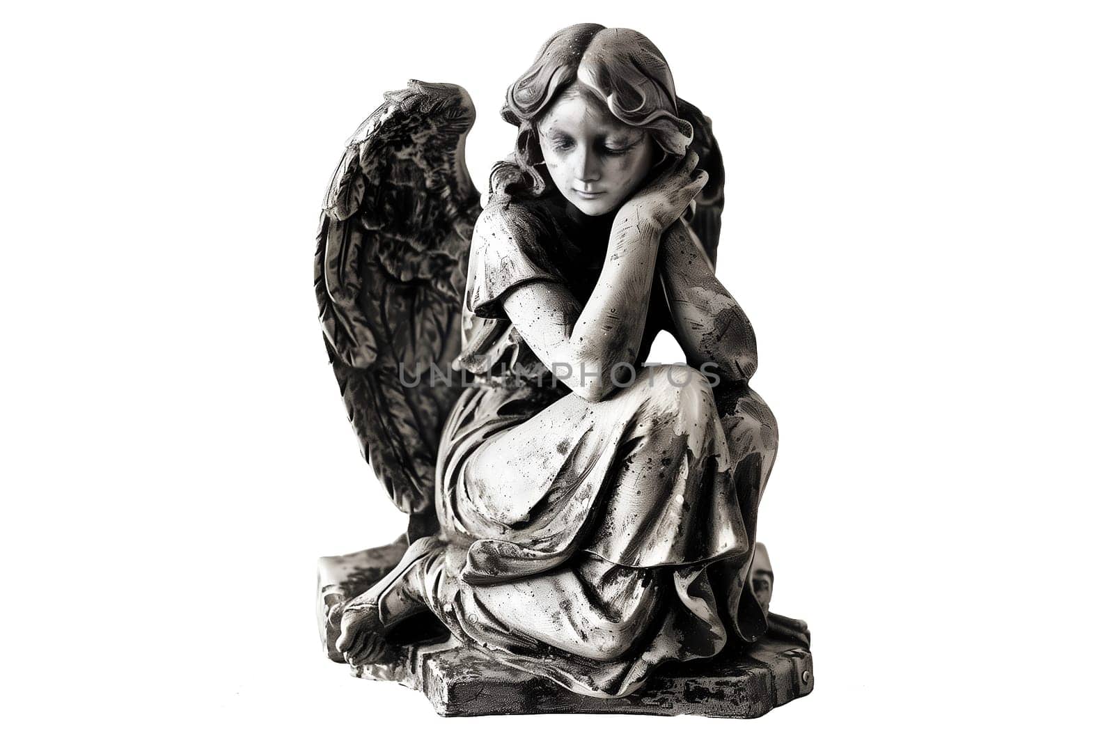 A statue of an angel vintage cut out illustration