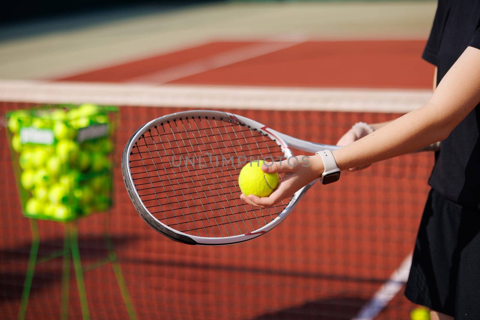 Portrait of a girl tennis player thinking and reasoning before hitting a tennis match, tennis game concept