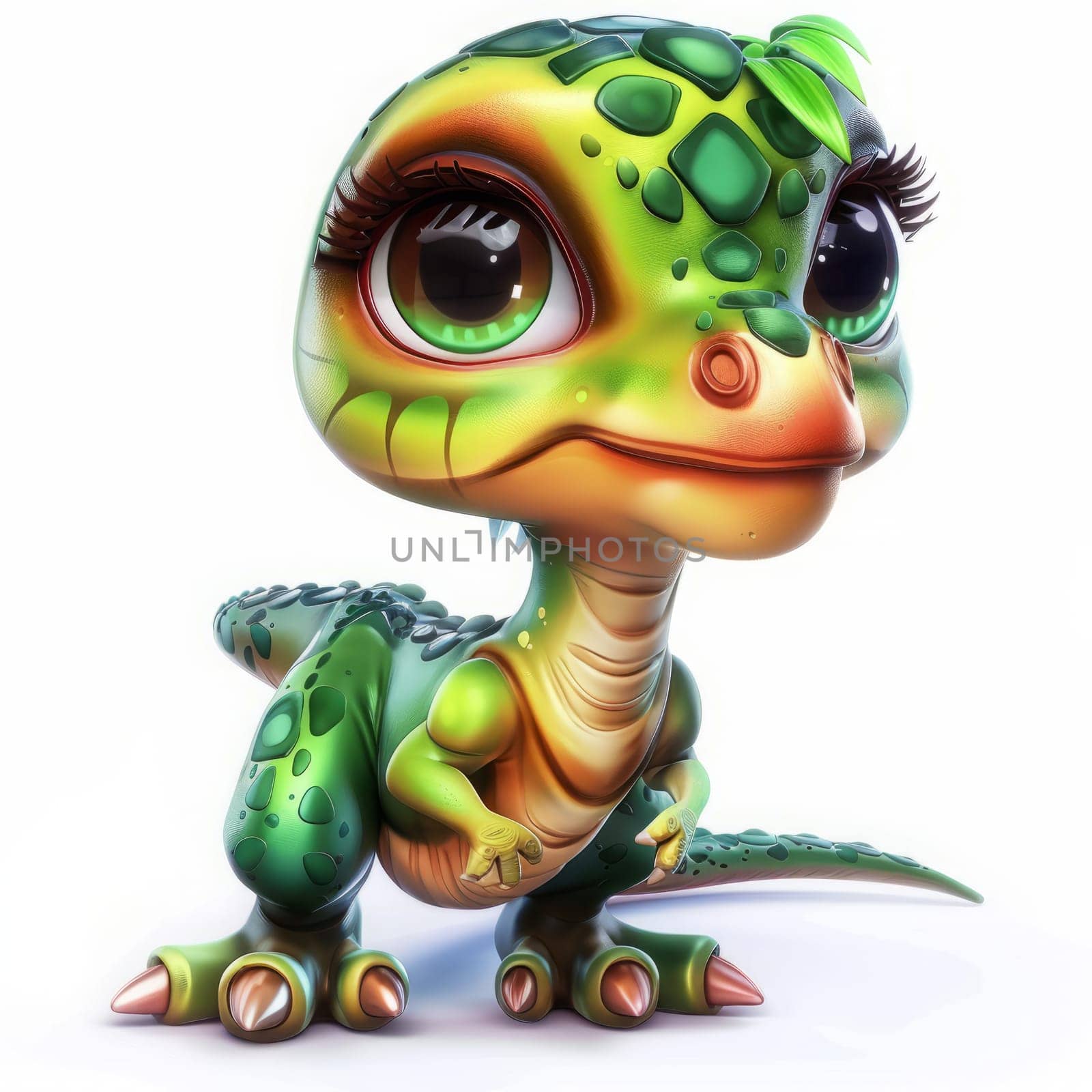 Cute baby velociraptor illustration for children's decor and educational material. baby