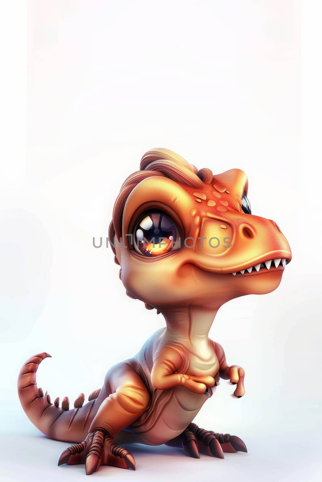 Cute baby tyrannosaurus rex on white background for fun designs. baby