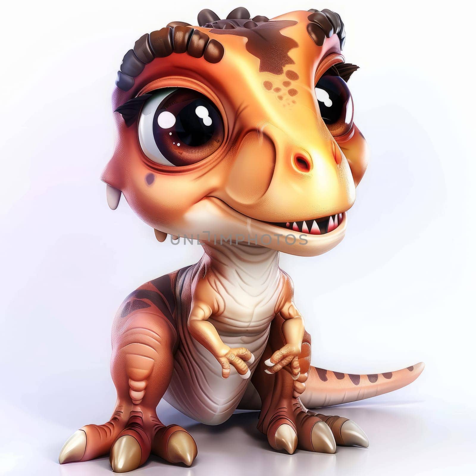 Adorable baby tyrannosaurus rex on white background for children's design. baby