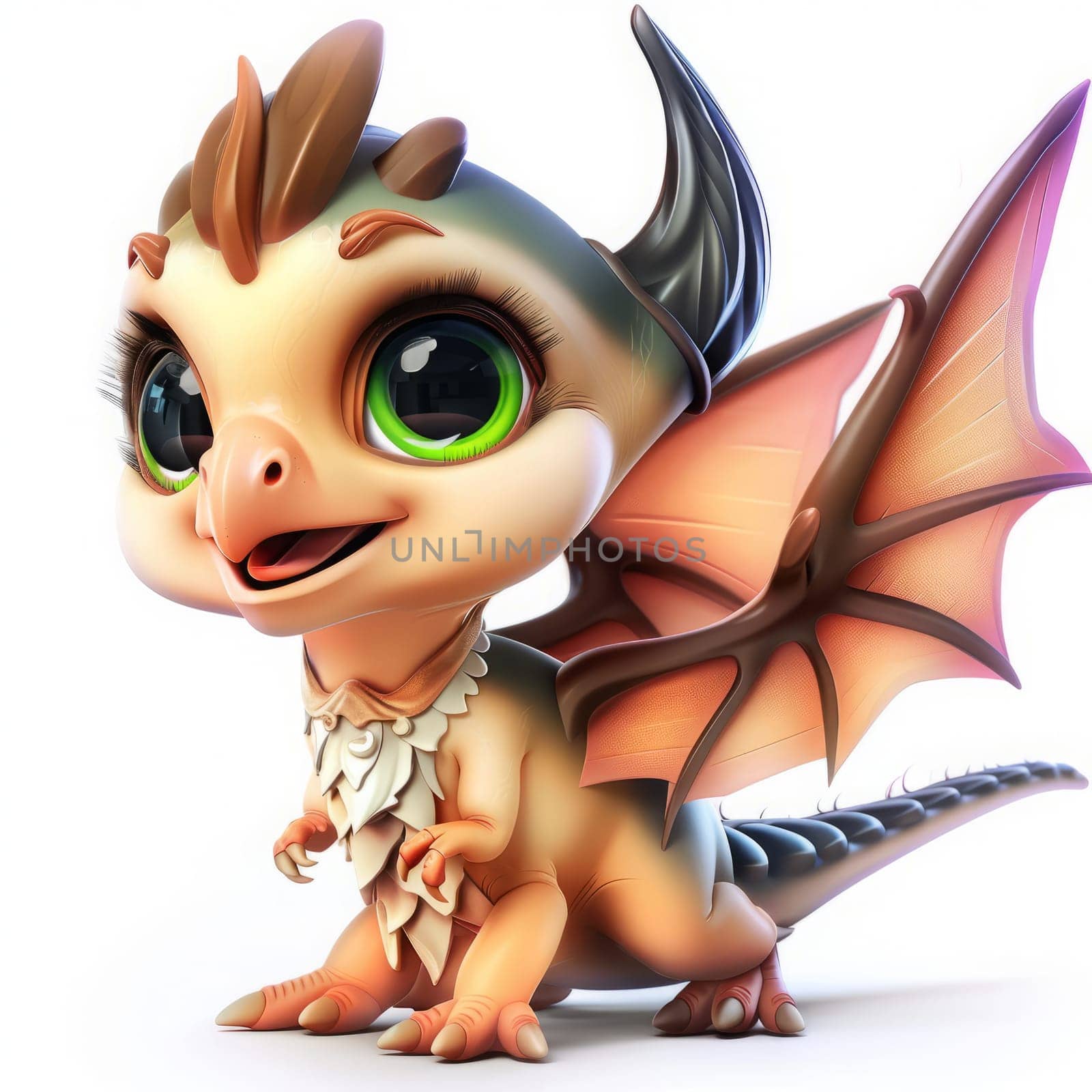 Adorable baby pteranodon illustration on white background for children's designs. baby
