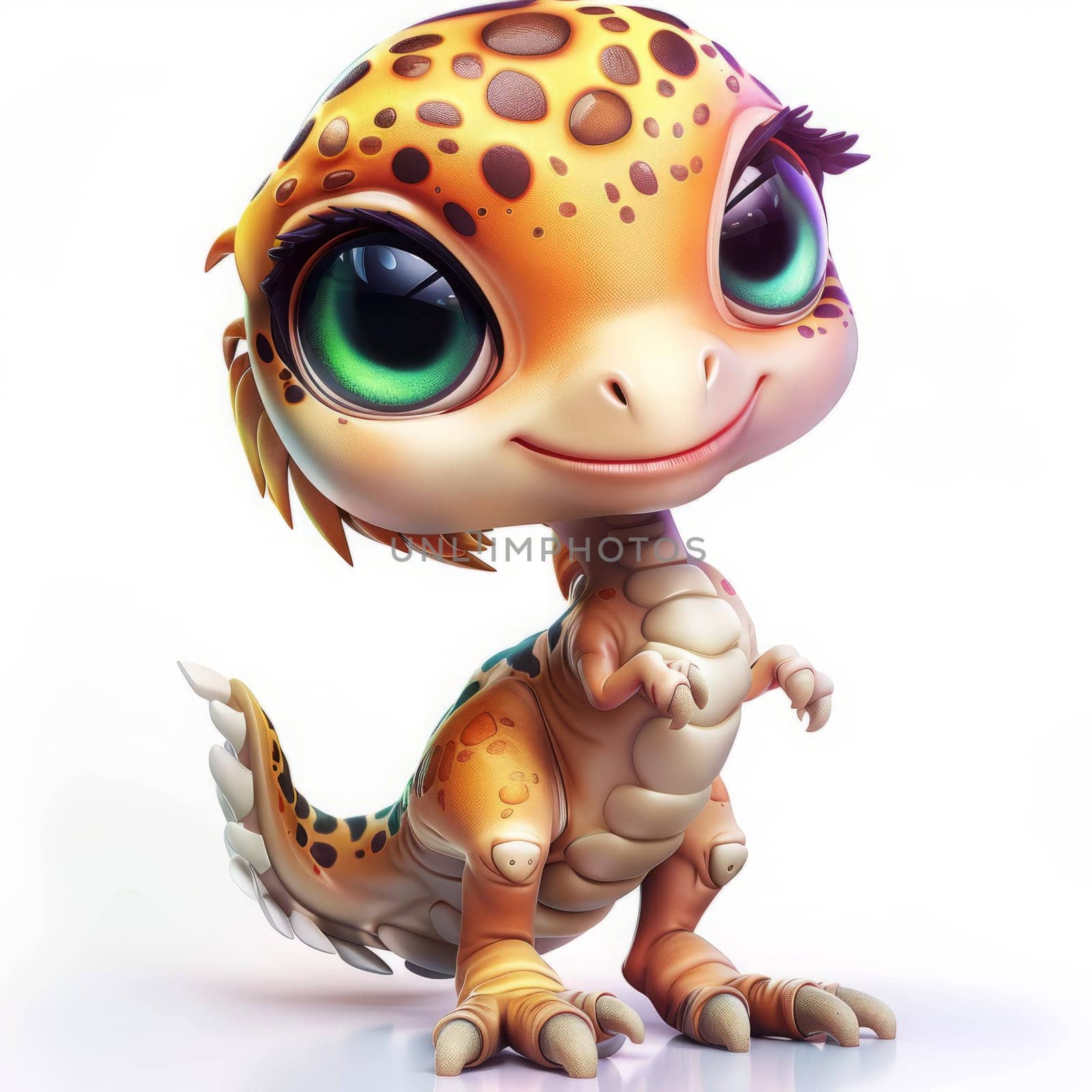 Adorable baby oviraptor illustration on white background for children's decor. baby