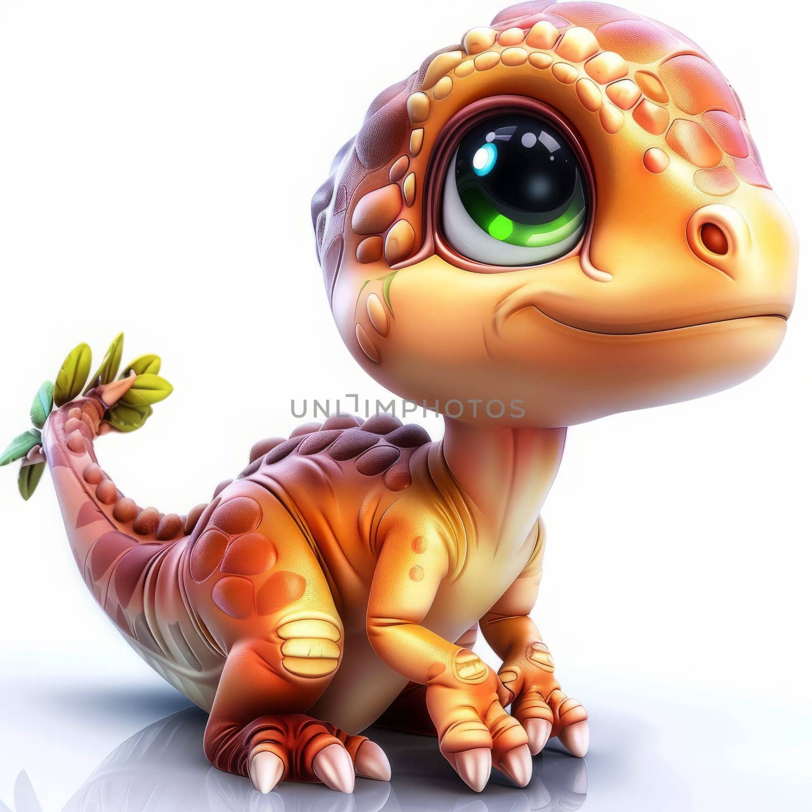 Cute baby megalosaurus dinosaur illustration on a white background. baby