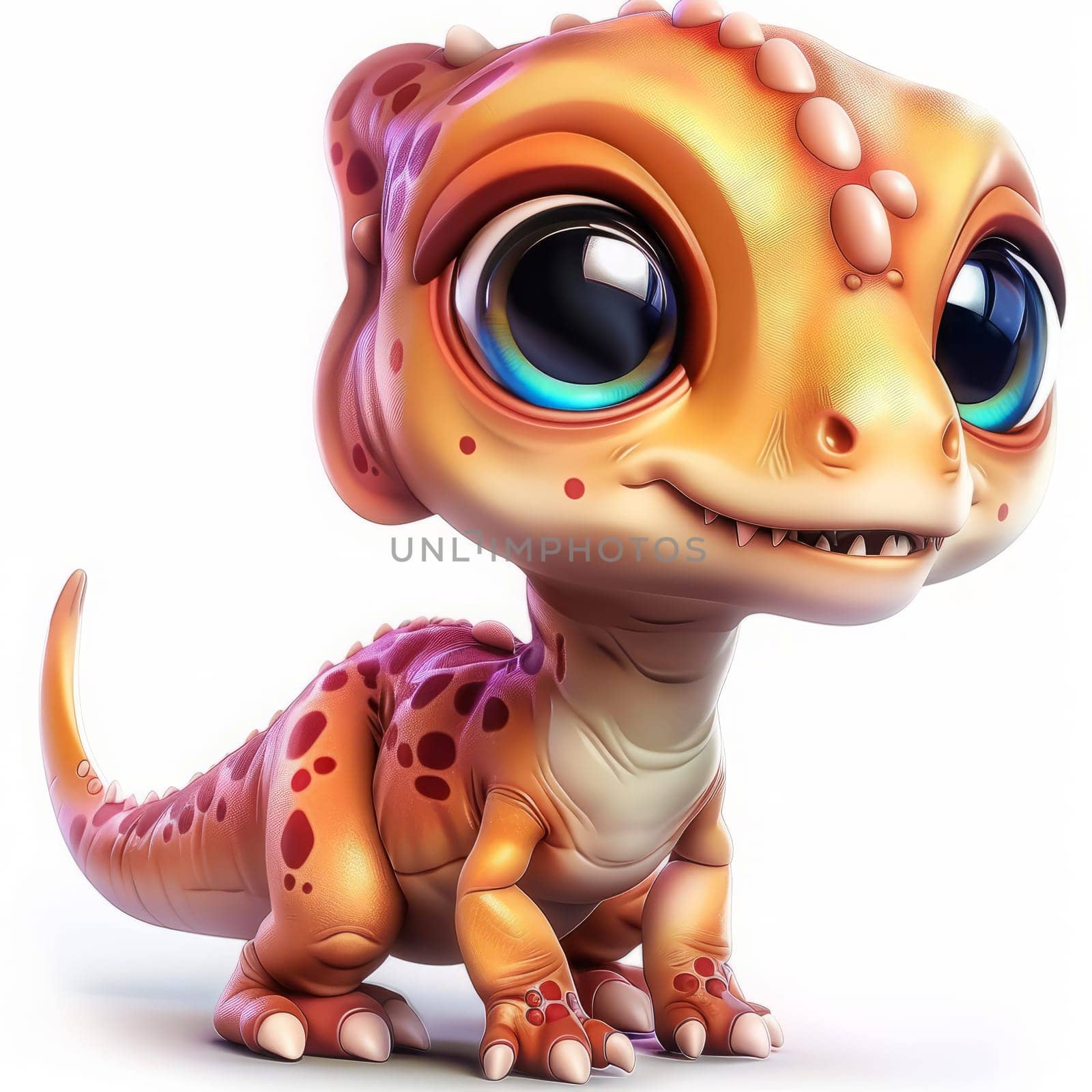 Adorable baby carnotaurus on white background for children's decor and design. baby