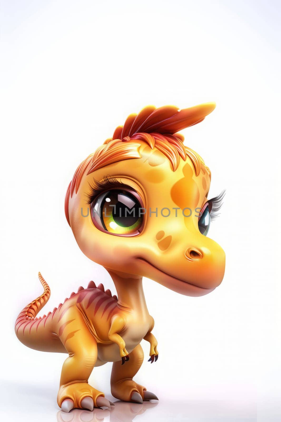 Cute baby apatosaurus against white background for children's design. baby