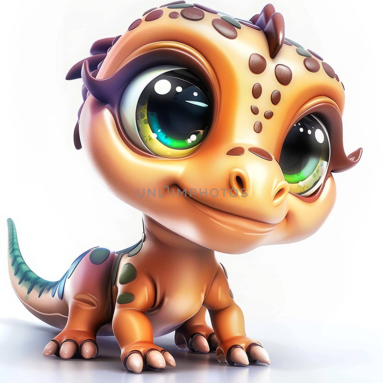 Adorable baby allosaurus on white background for children's projects and decorations. baby